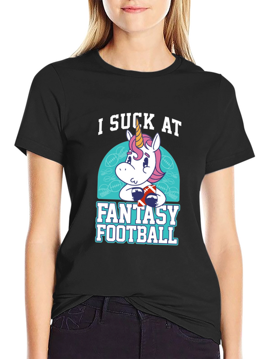 I Suck At Fantasy Football T-Shirt Unicorn Design