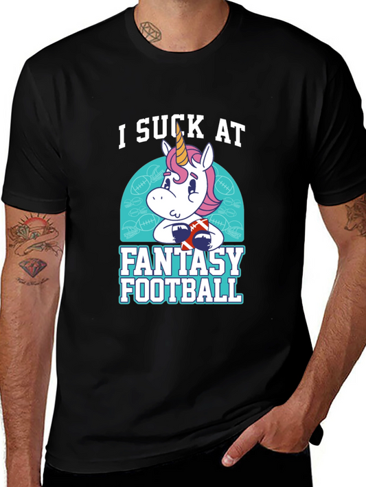 I Suck At Fantasy Football T-Shirt Unicorn Design