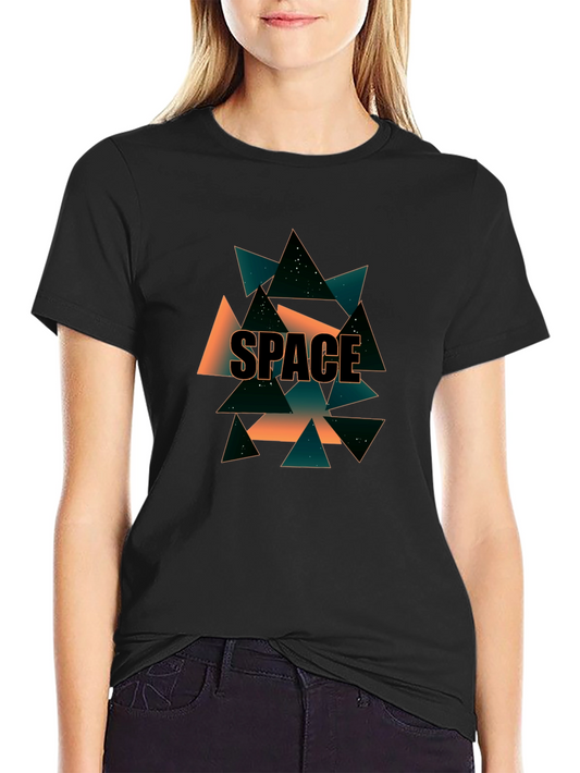 Geometric Space T-Shirt - Modern Graphic Tee