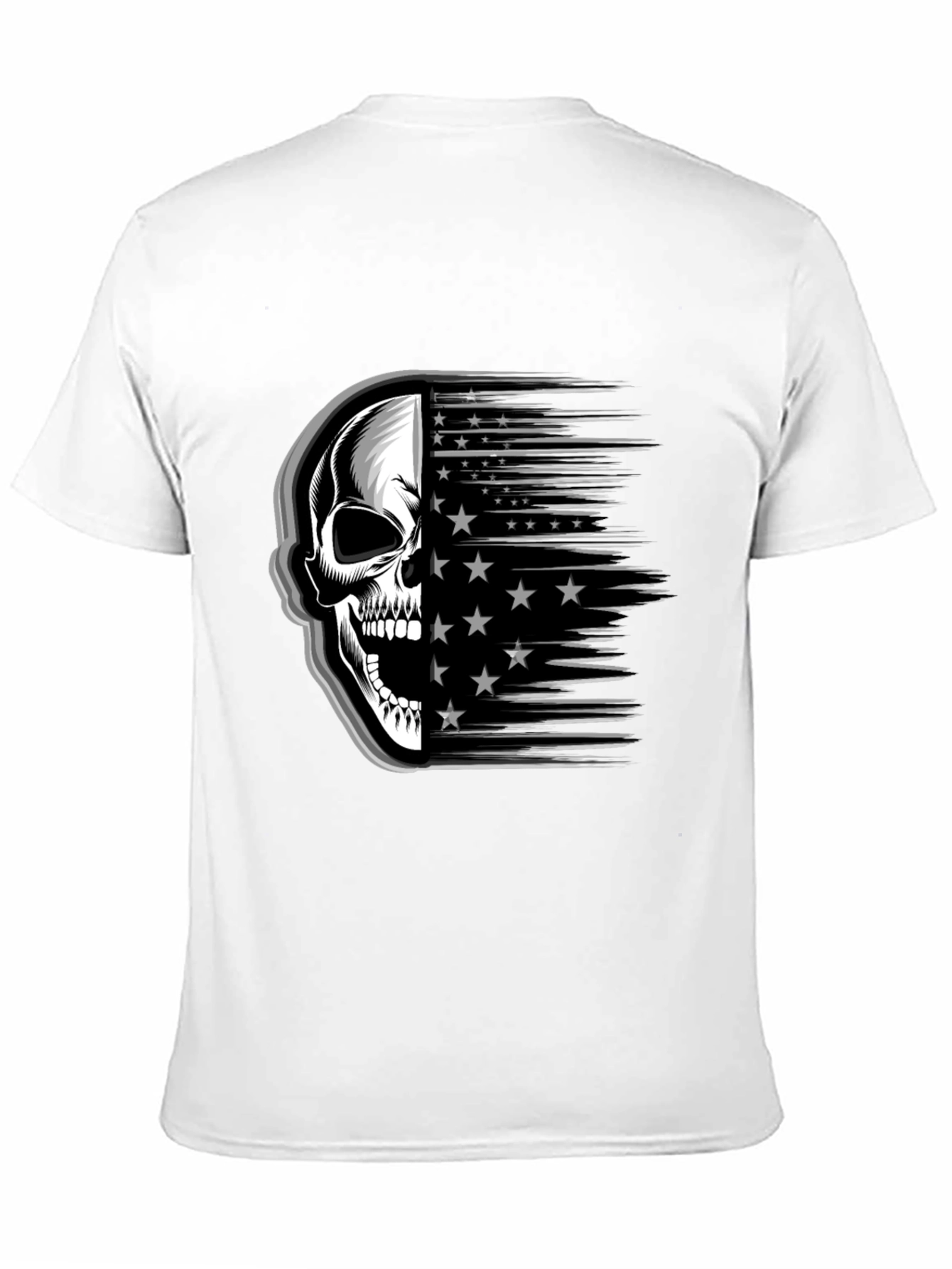 Skull Stars Stripes Graphic Tee - Mens Black T-Shirt