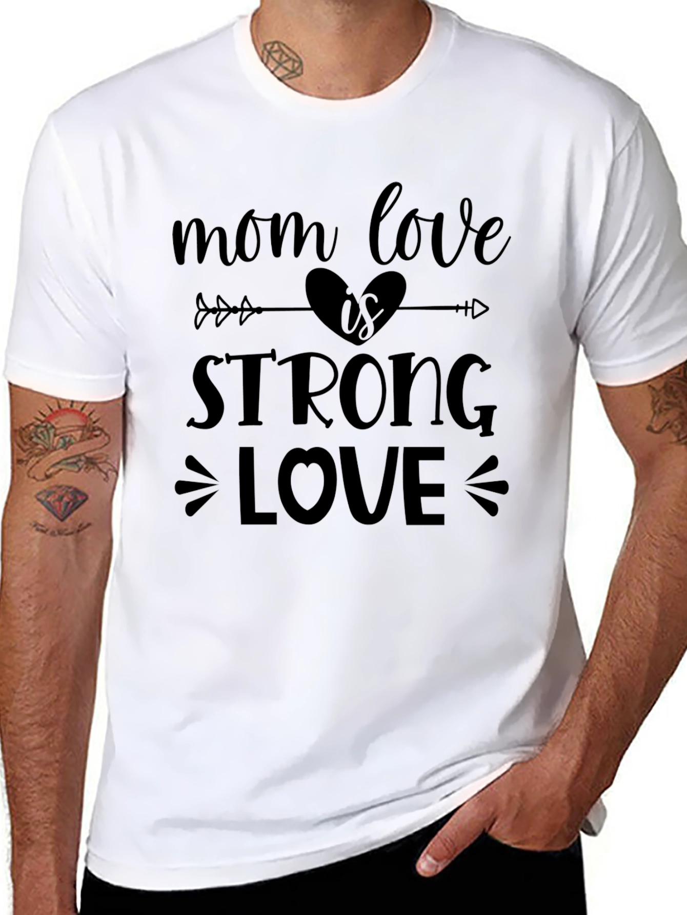 Mom Love is Strong Love T-Shirt - Black