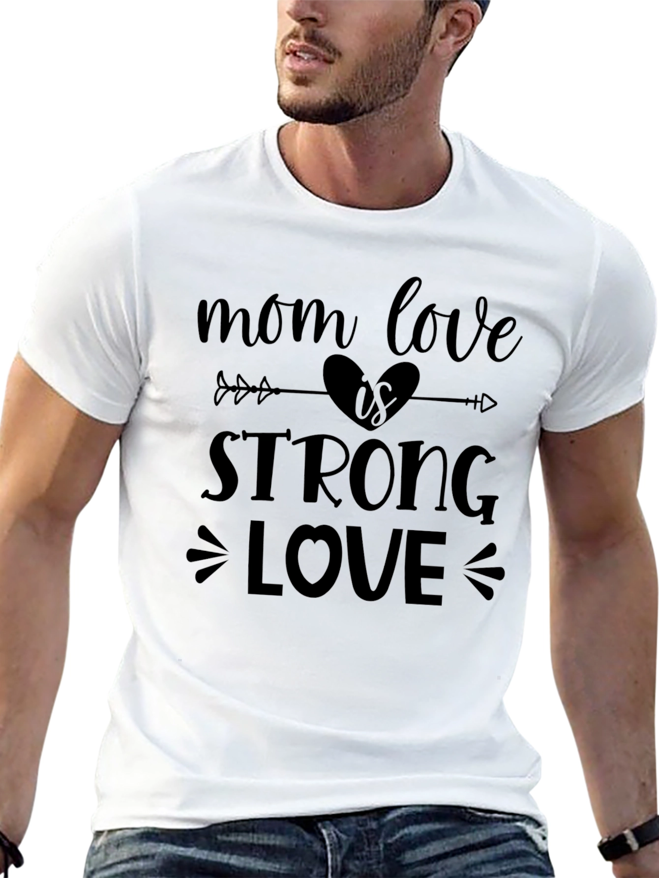 Mom Love is Strong Love T-Shirt - Black