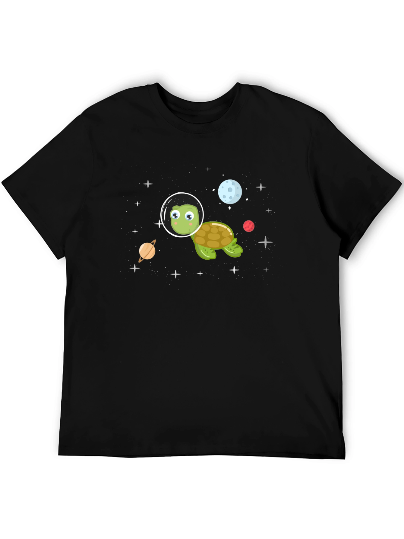 Space Turtle Black T-Shirt