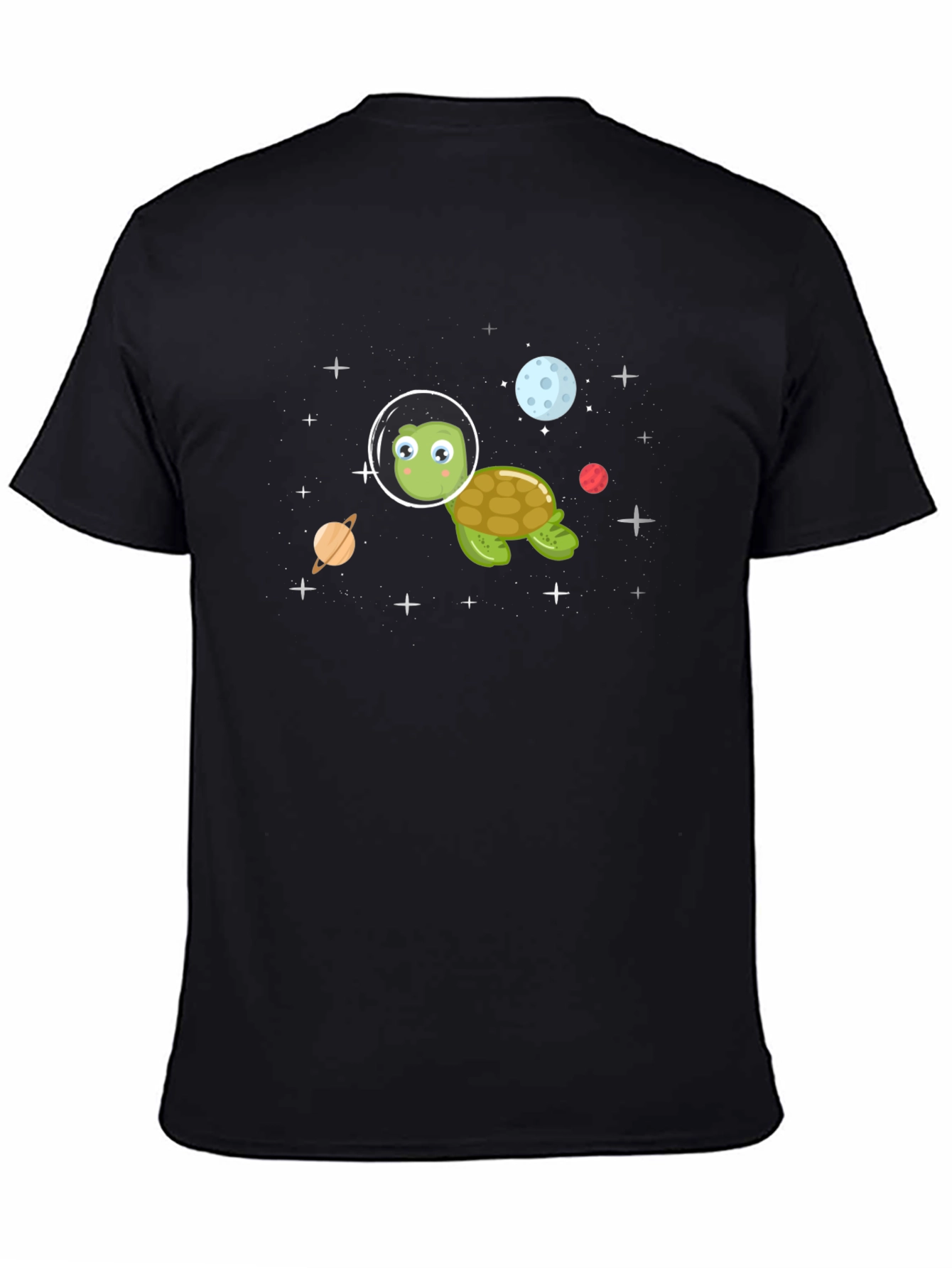 Space Turtle Black T-Shirt