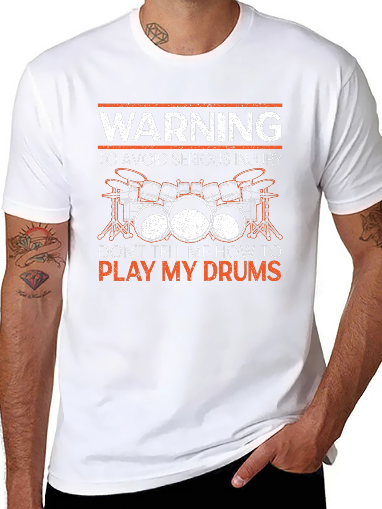 Warning Play My Drums Graphic Tee