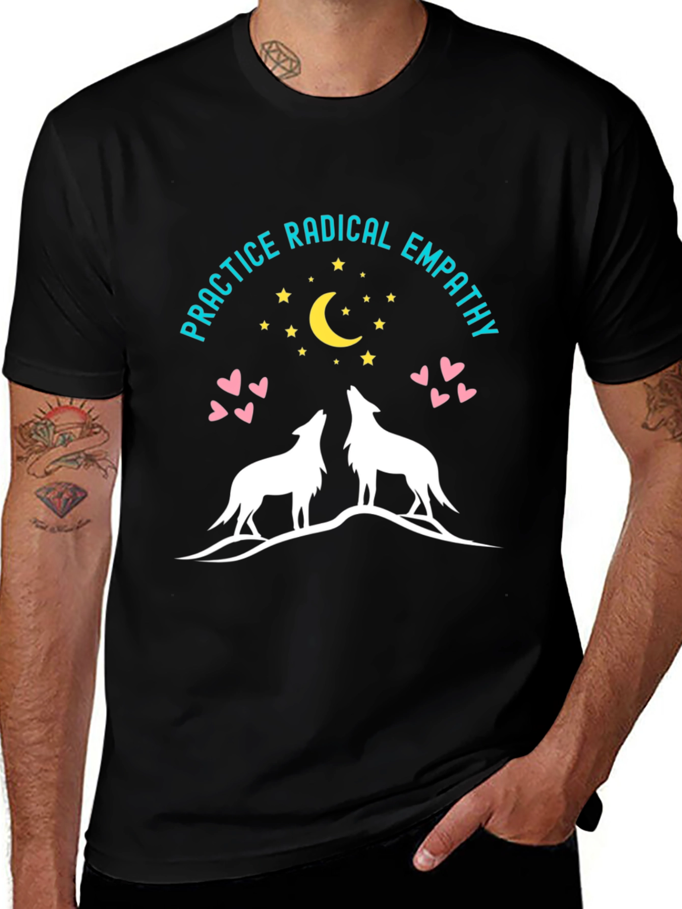 Radical Empathy Wolf Graphic Tee - Black