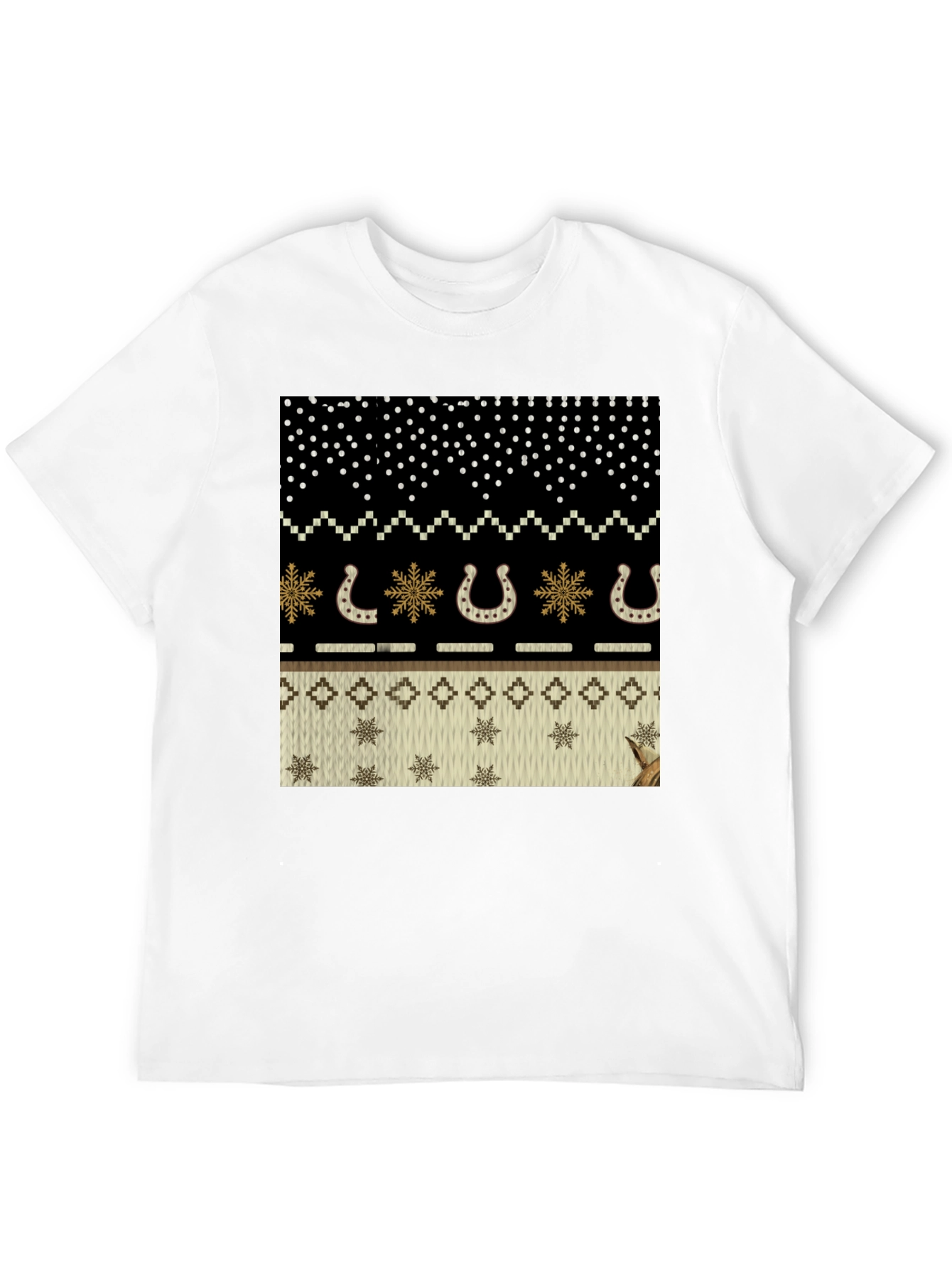Ugly Sweater Western Horseshoe Black T-Shirt