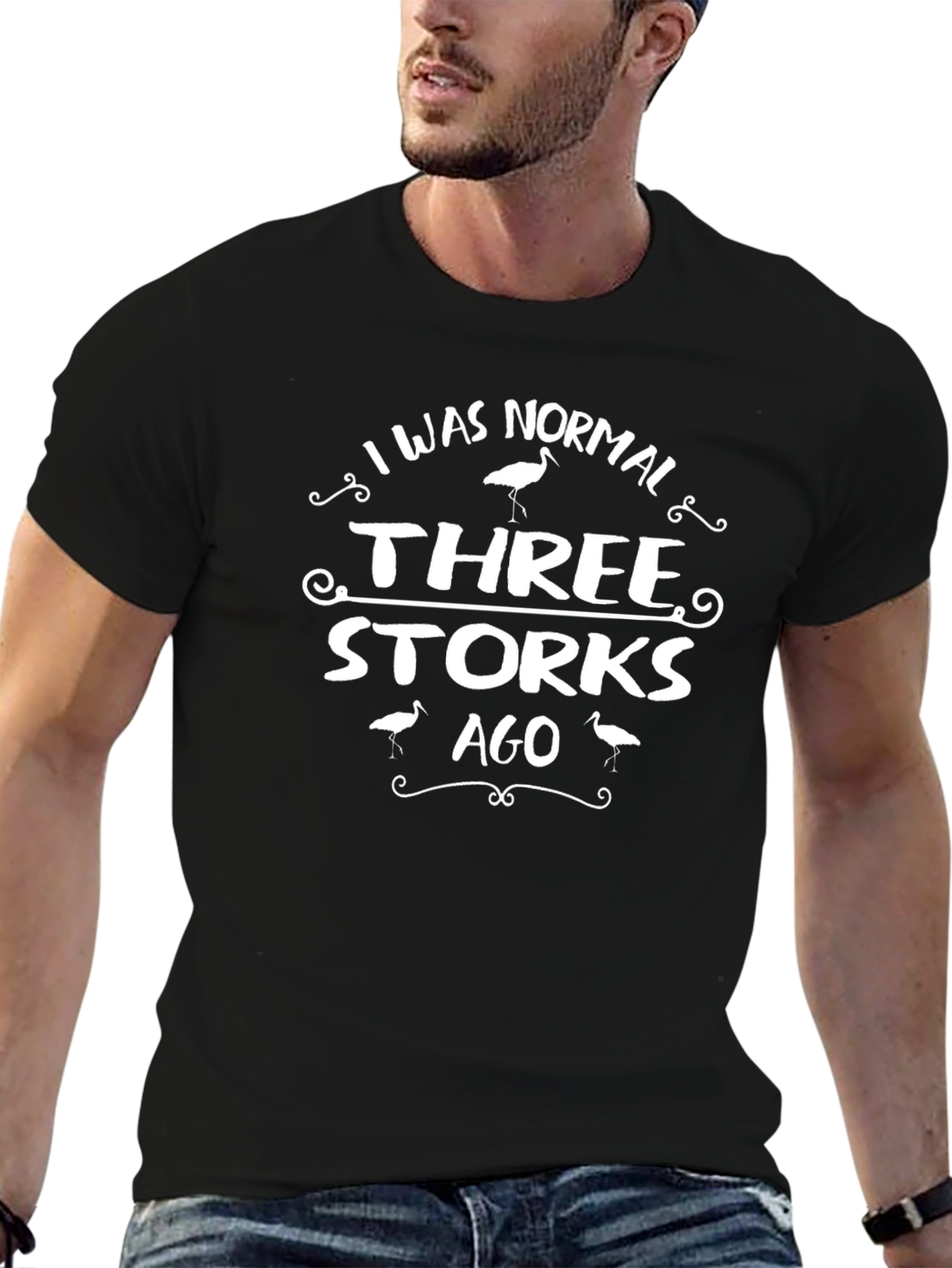 Funny Three Storks Ago Graphic T-Shirt