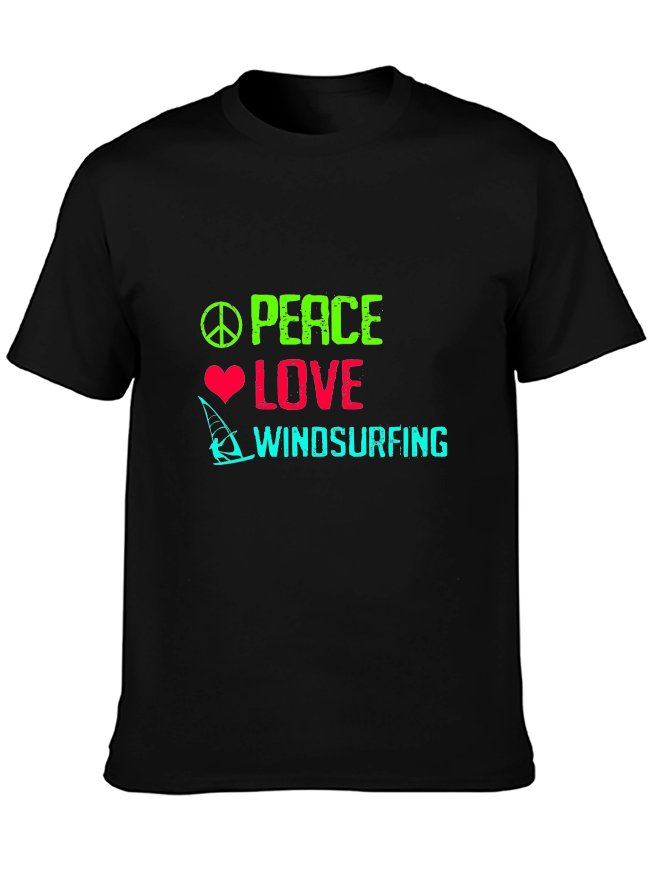 Peace Love Windsurfing Graphic T-Shirt