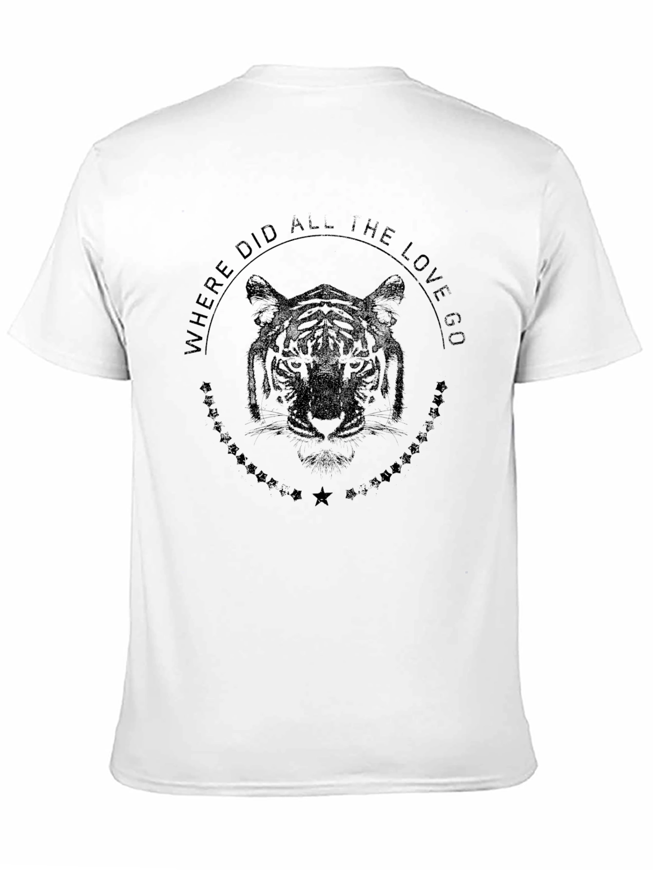 Mens Black Tiger Graphic T-Shirt