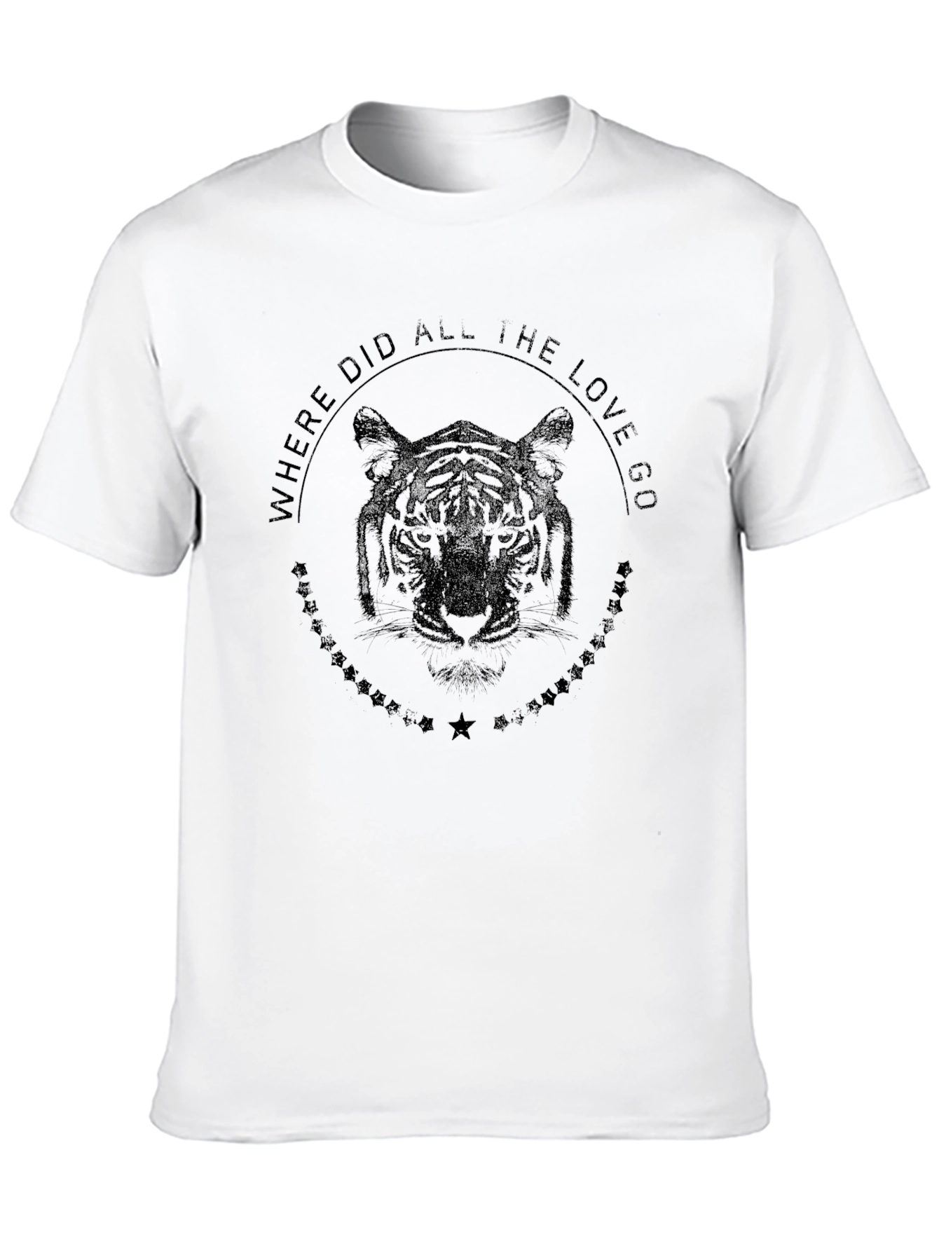 Mens Black Tiger Graphic T-Shirt