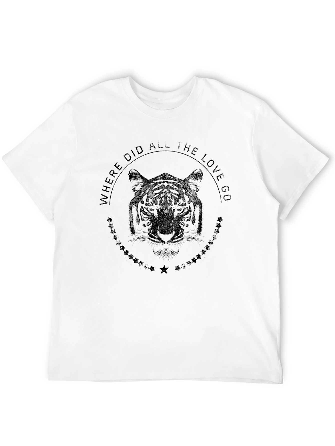 Mens Black Tiger Graphic T-Shirt