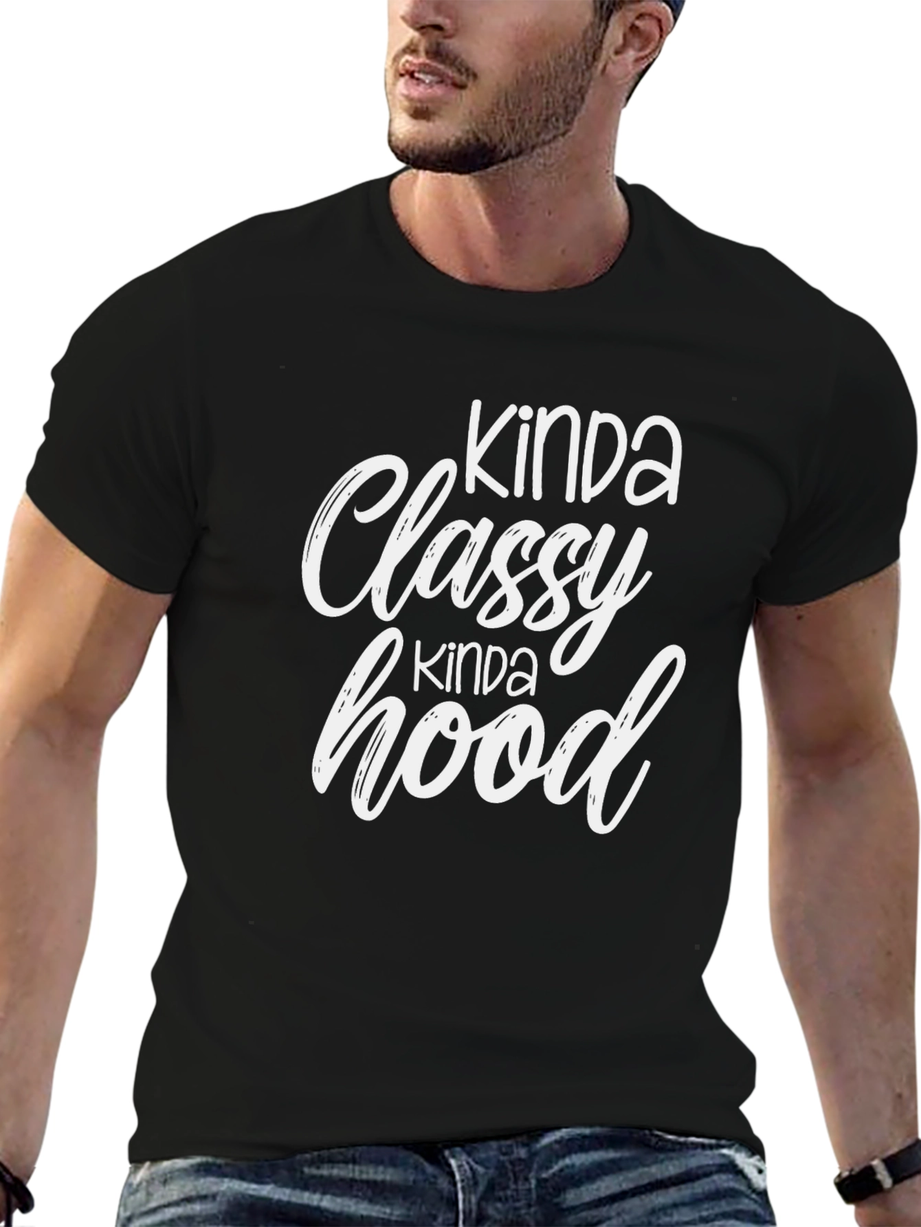 Kinda Classy Kinda Hood Black T-Shirt