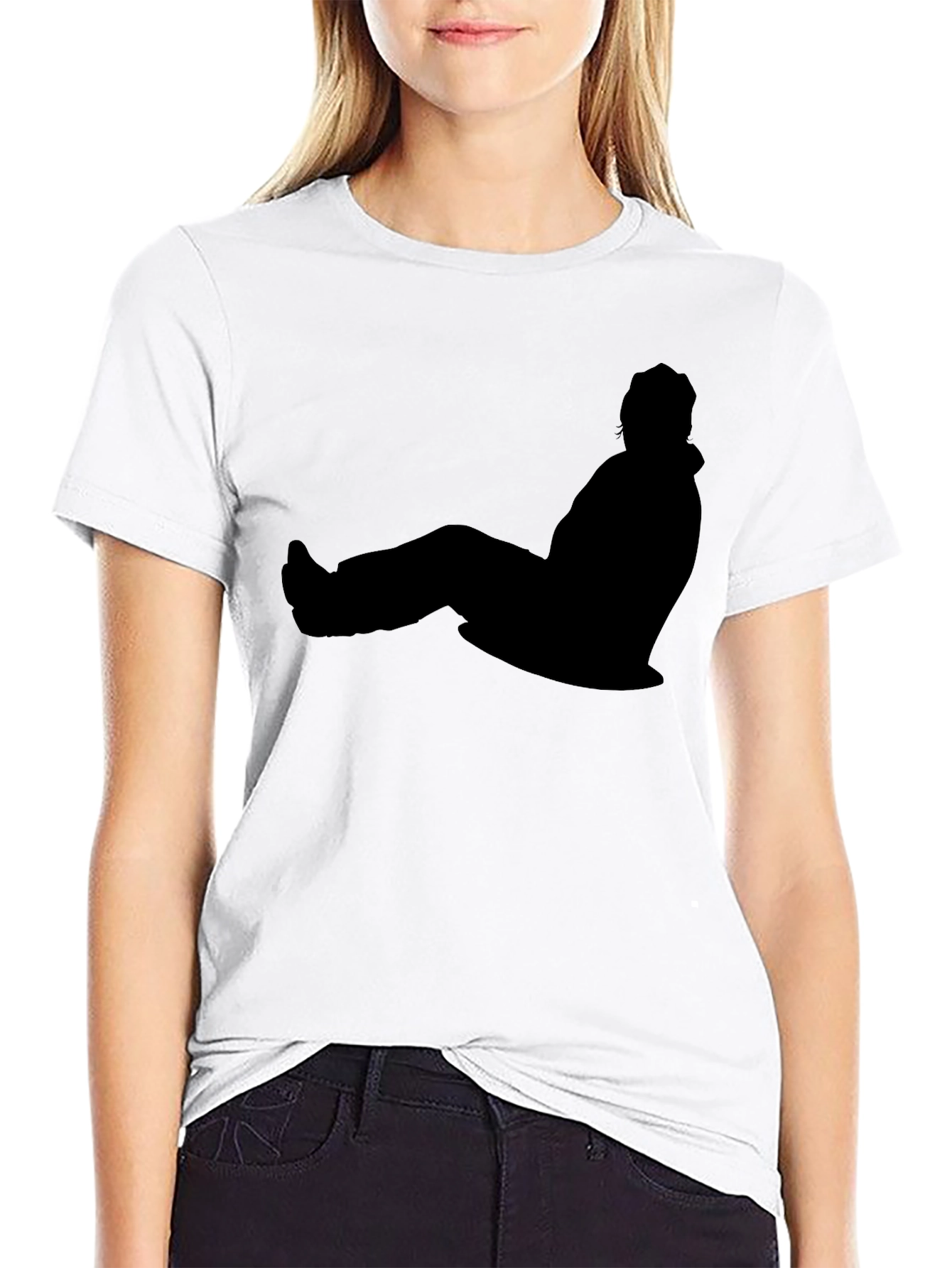Chill Silhouette Graphic Tee - Black Cotton Comfort