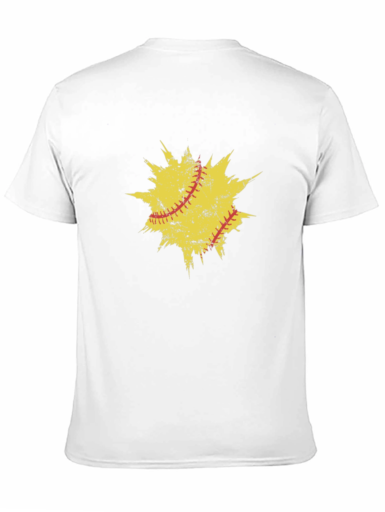 Grunge Softball Graphic Tee - Black