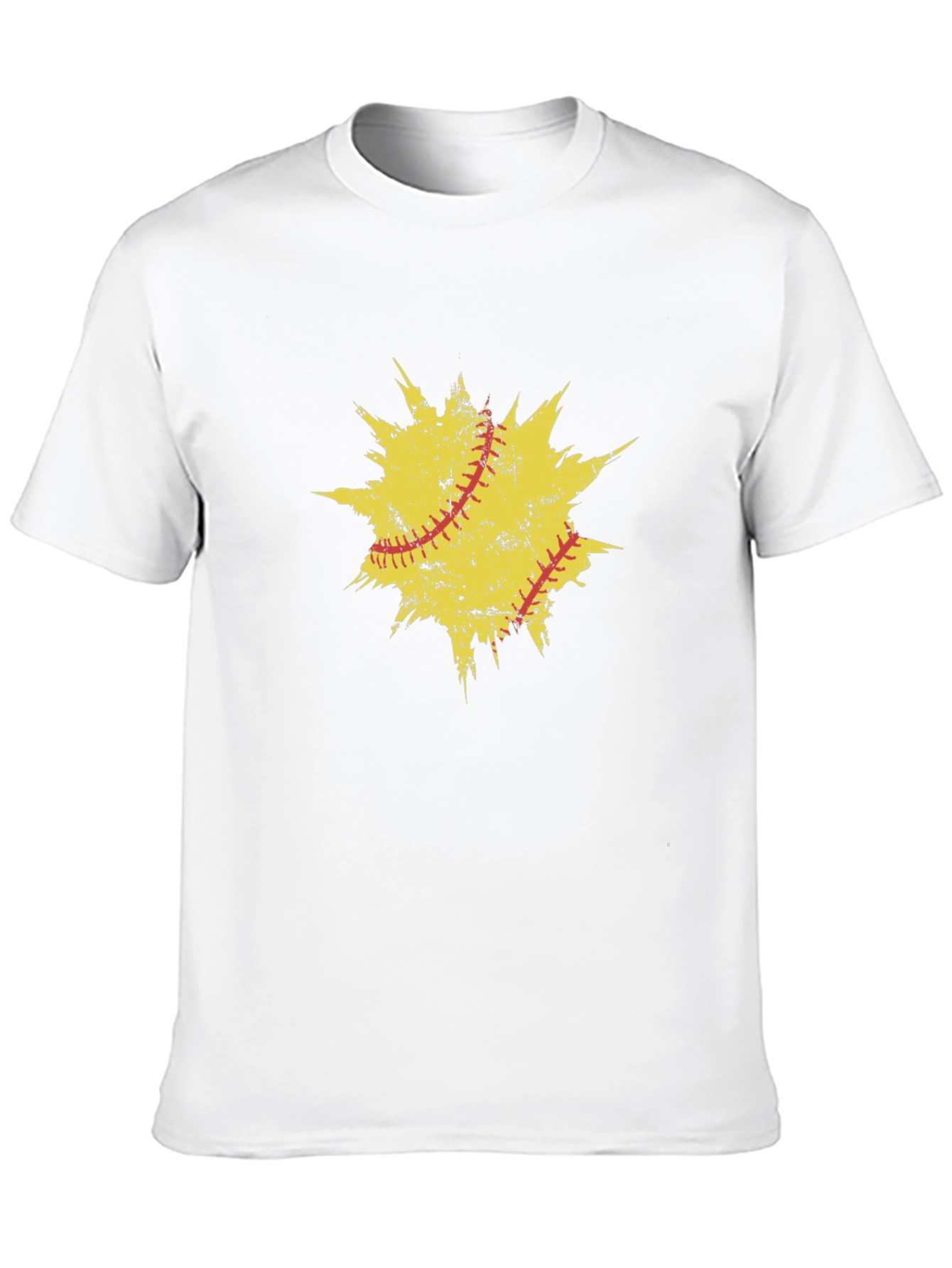 Grunge Softball Graphic Tee - Black