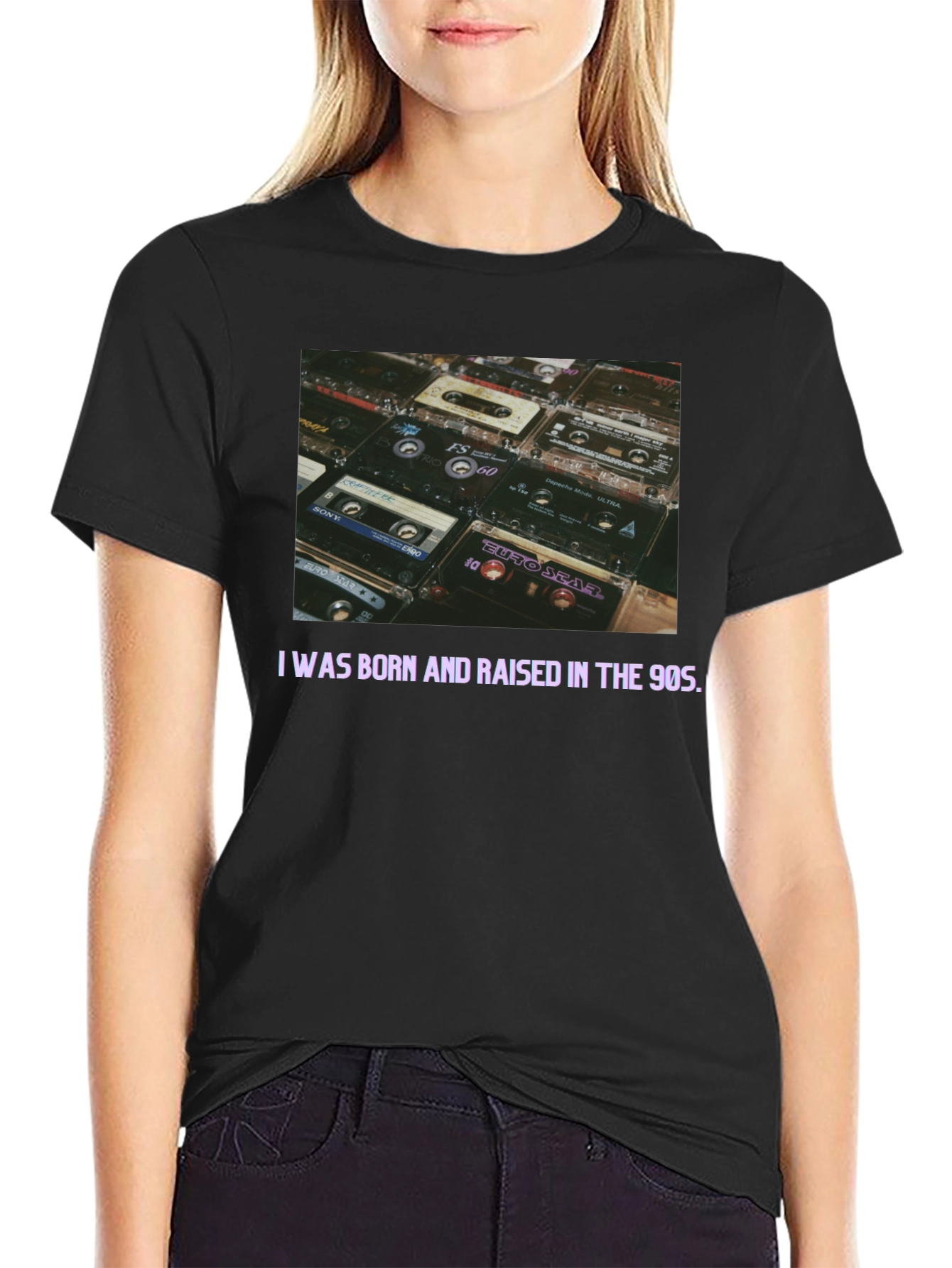 90s Cassette Tape Black T-Shirt