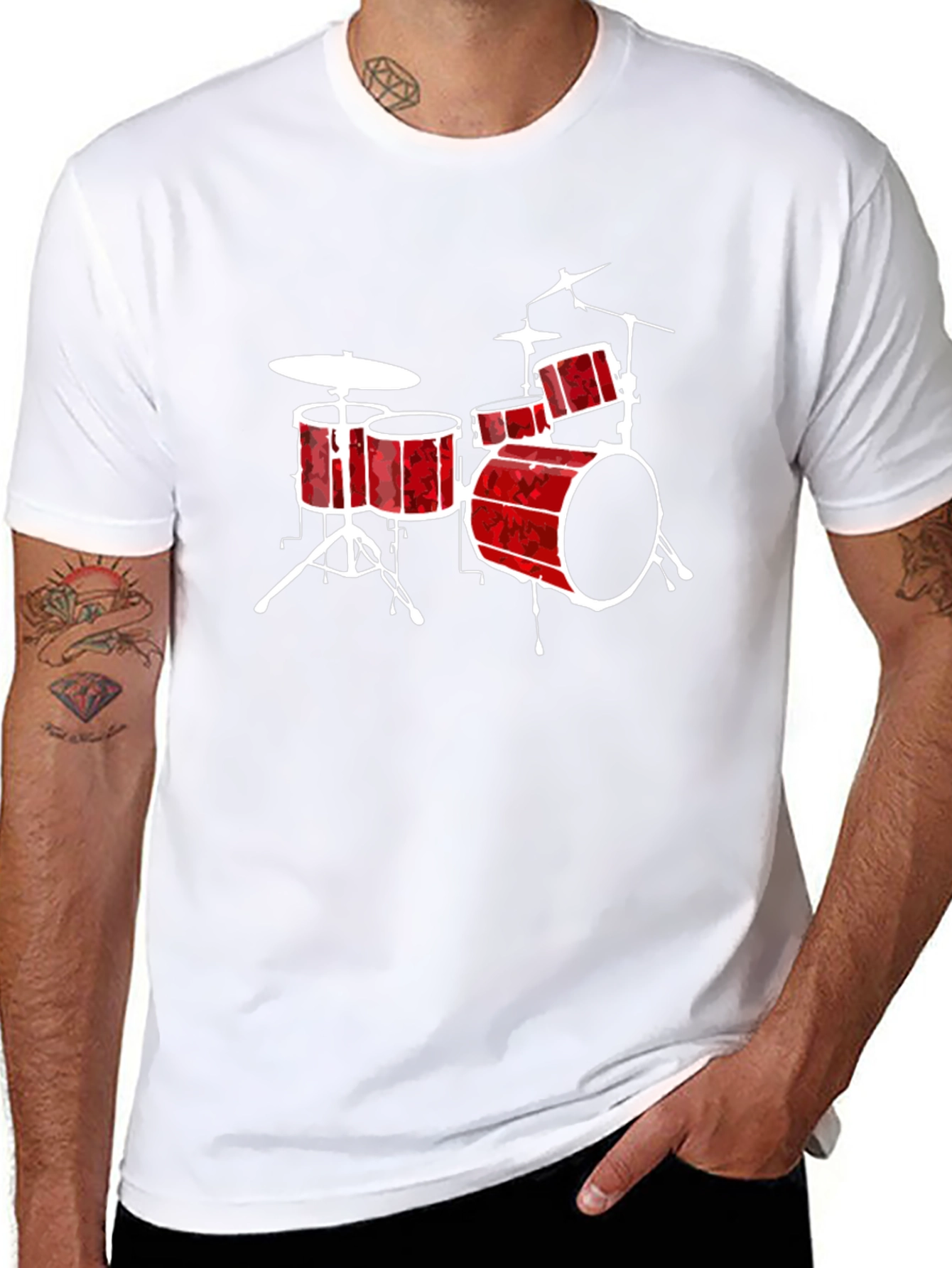 Drum Set Graphic Tee - Black