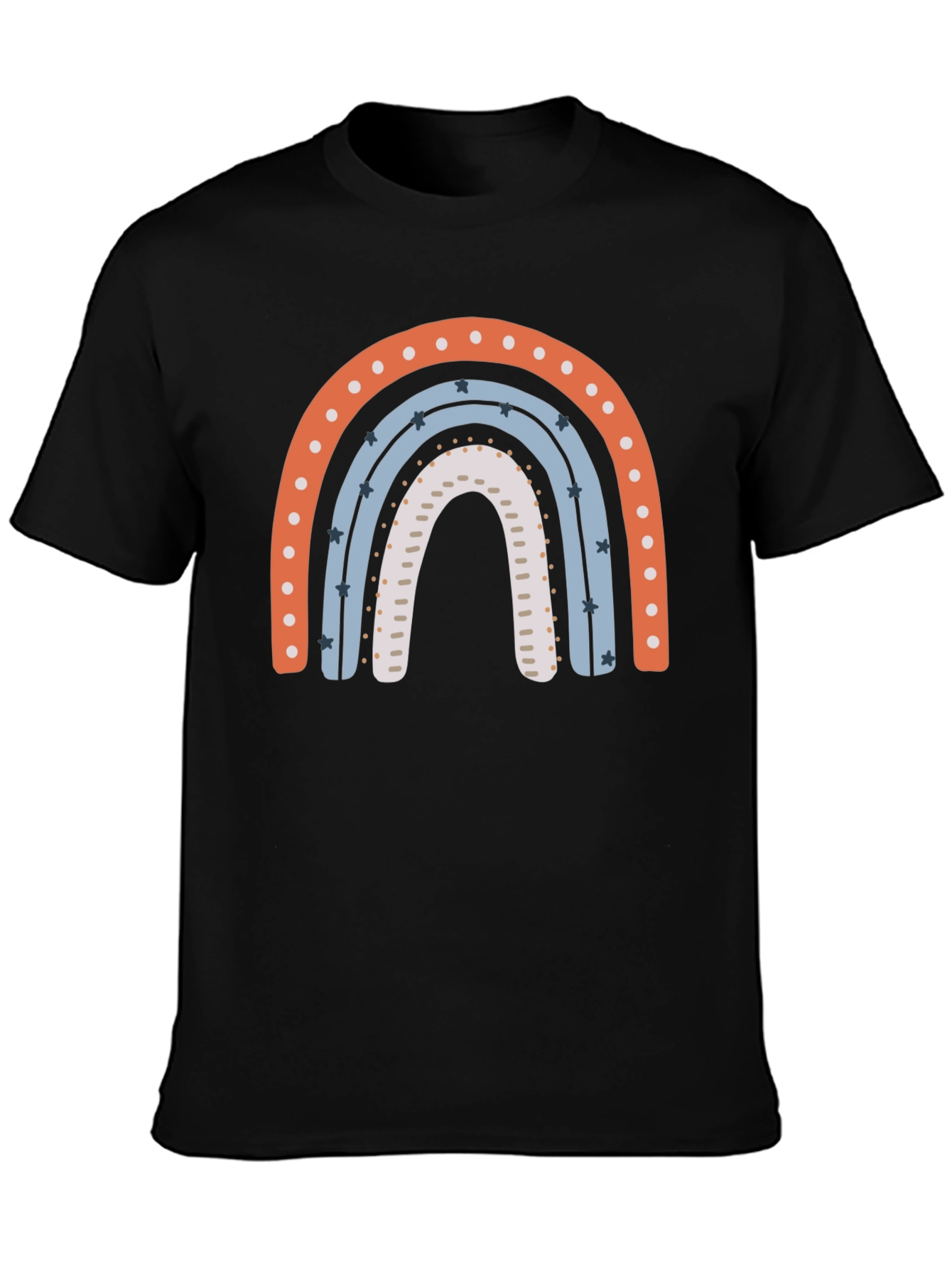 Rainbow Graphic Print Black T-Shirt