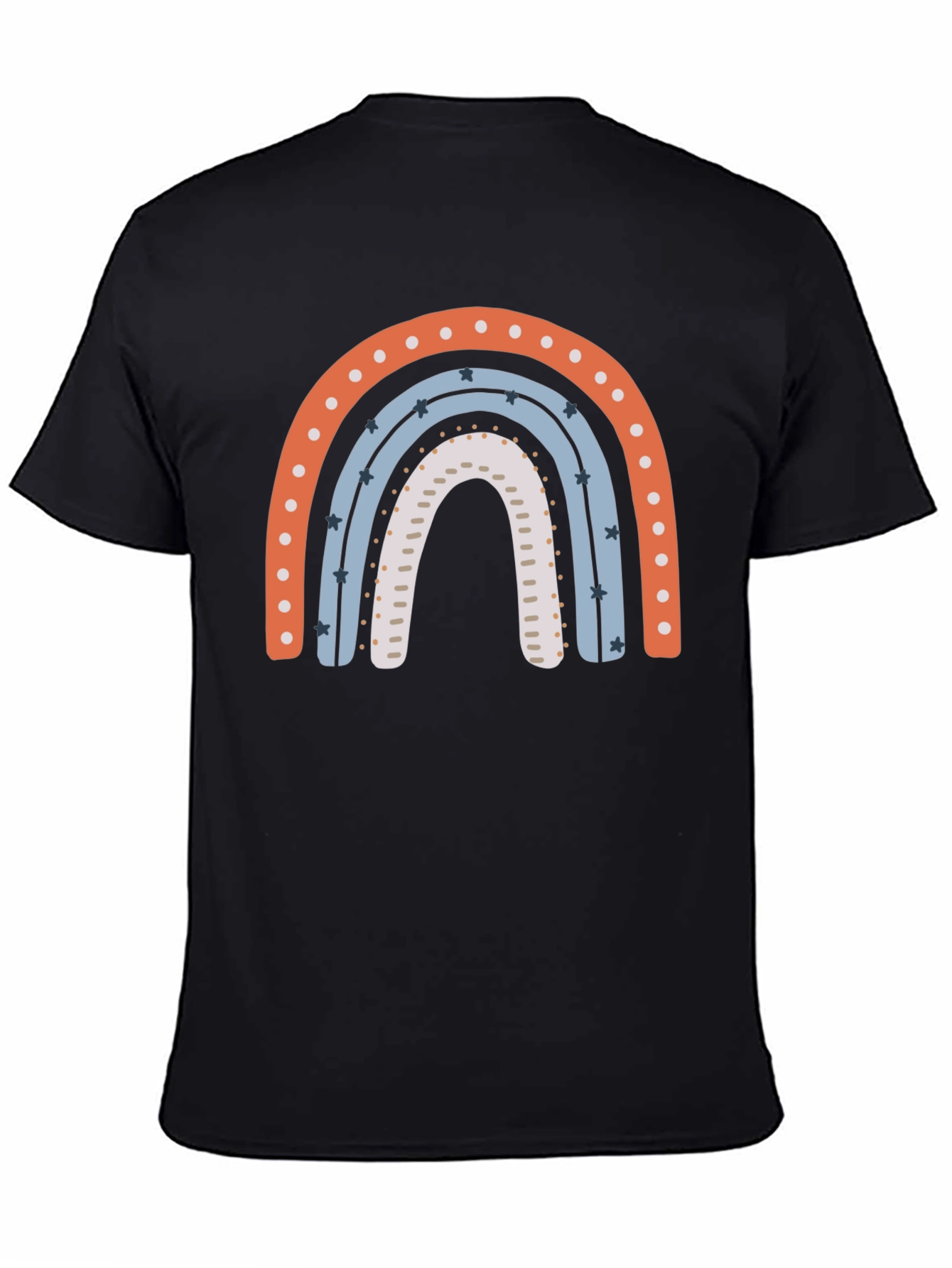Rainbow Graphic Print Black T-Shirt
