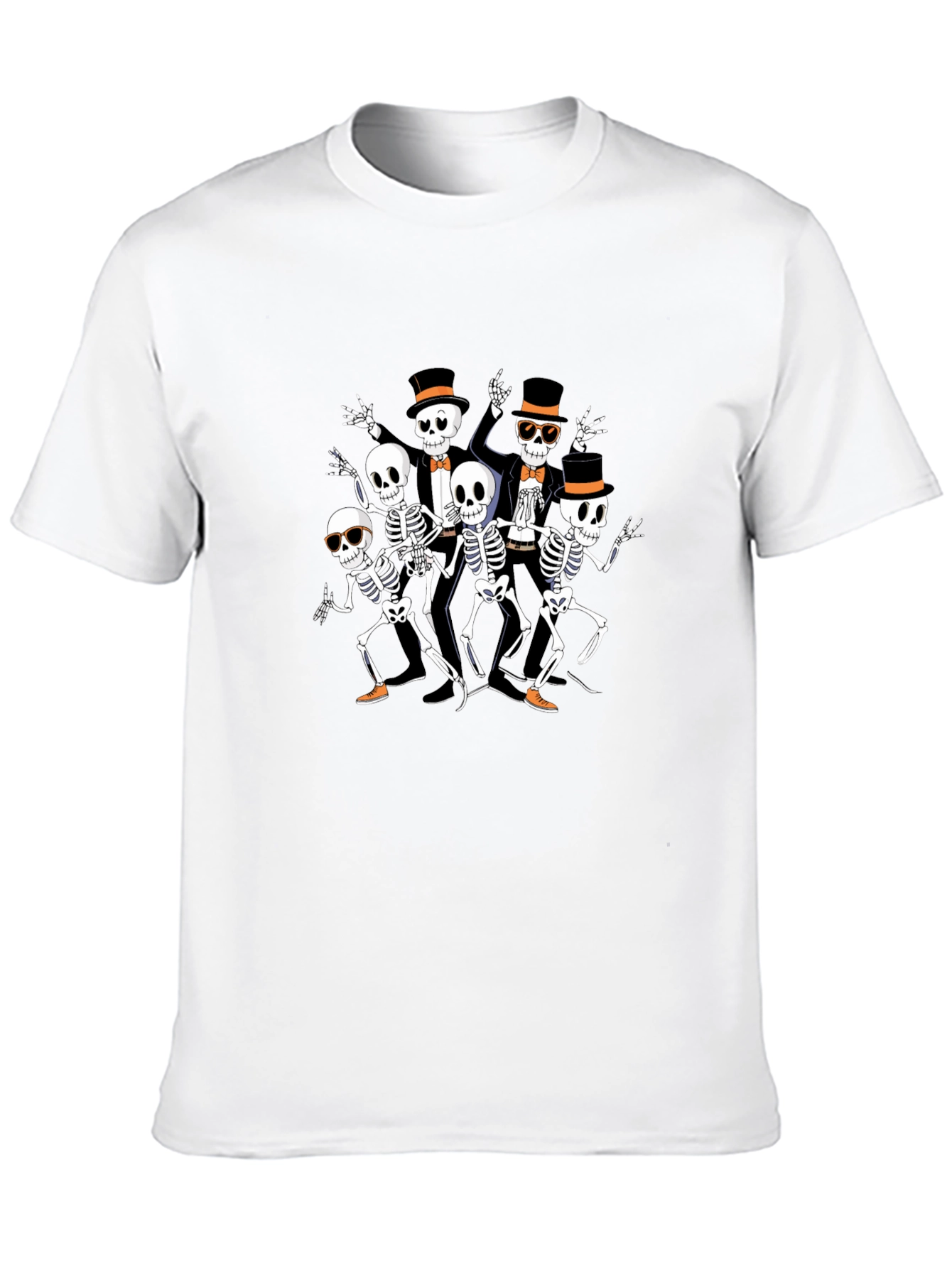 Dancing Skeleton Crew Tee - Spooky Style!