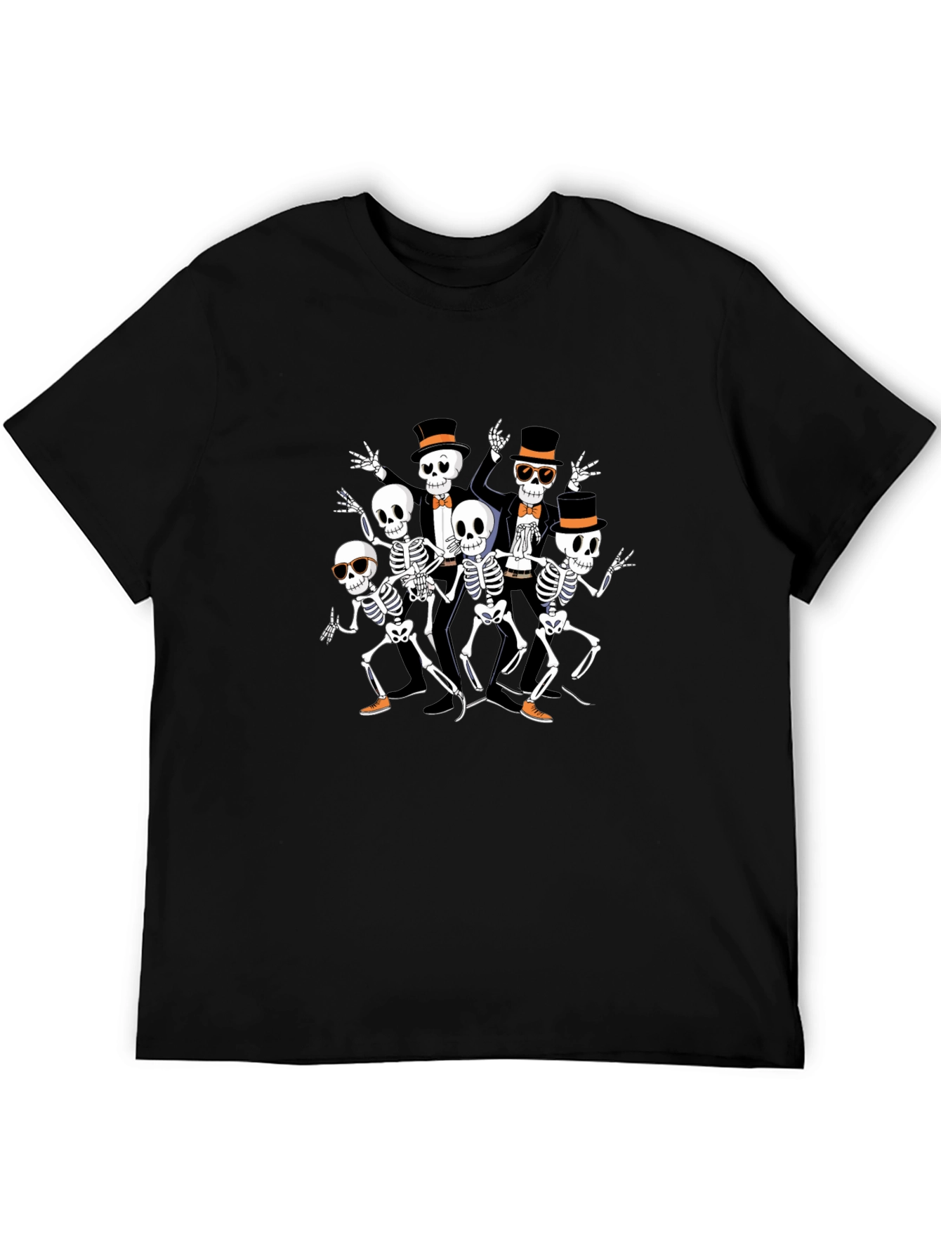 Dancing Skeleton Crew Tee - Spooky Style!