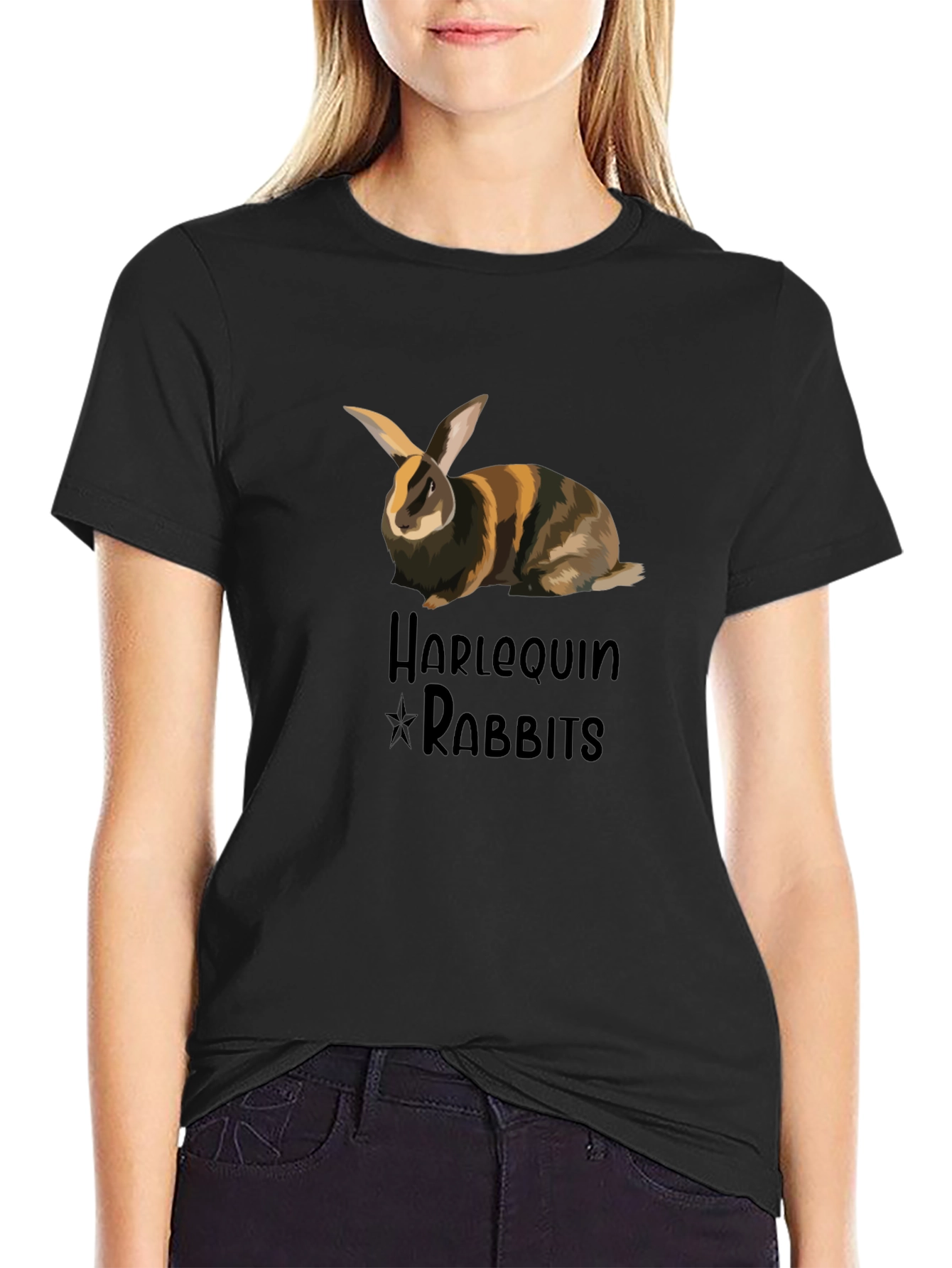 Harlequin Rabbit T-Shirt - Unique Design Comfortable Fit
