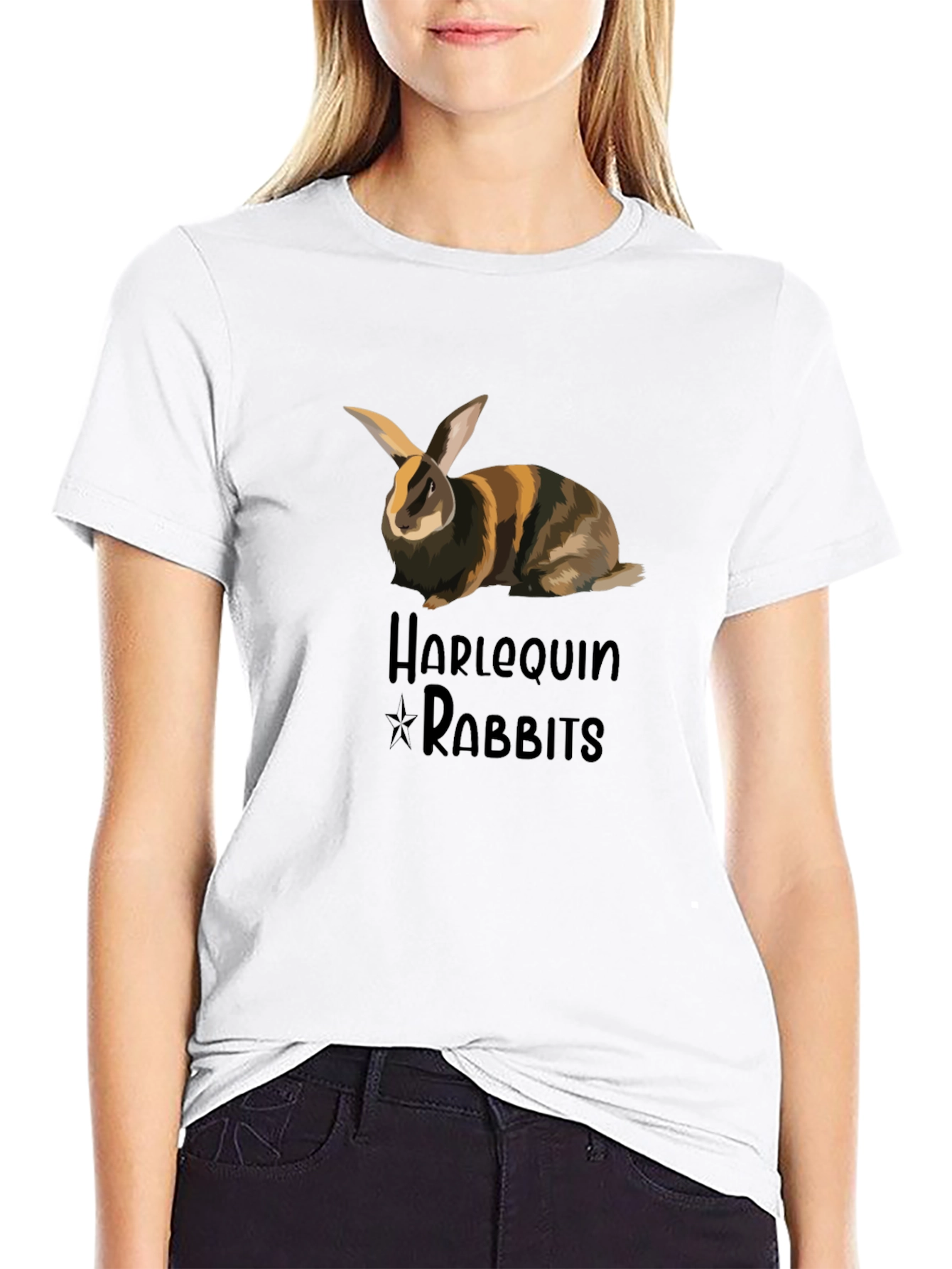 Harlequin Rabbit T-Shirt - Unique Design Comfortable Fit