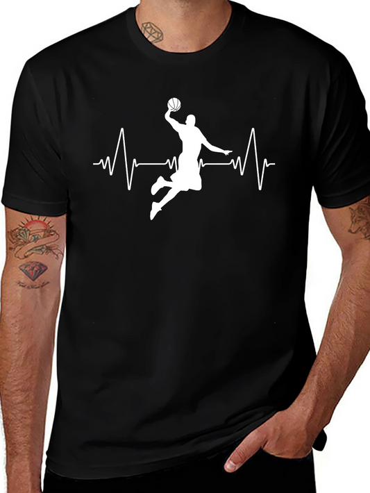 Basketball Heartbeat Graphic T-Shirt
