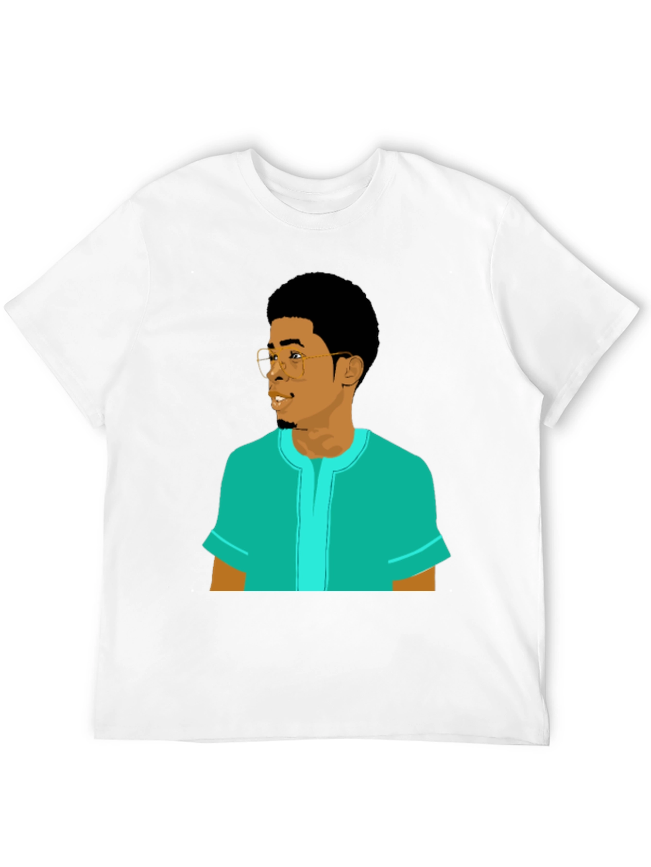 Cool Graphic Tee - Cartoon Man Portrait T-Shirt