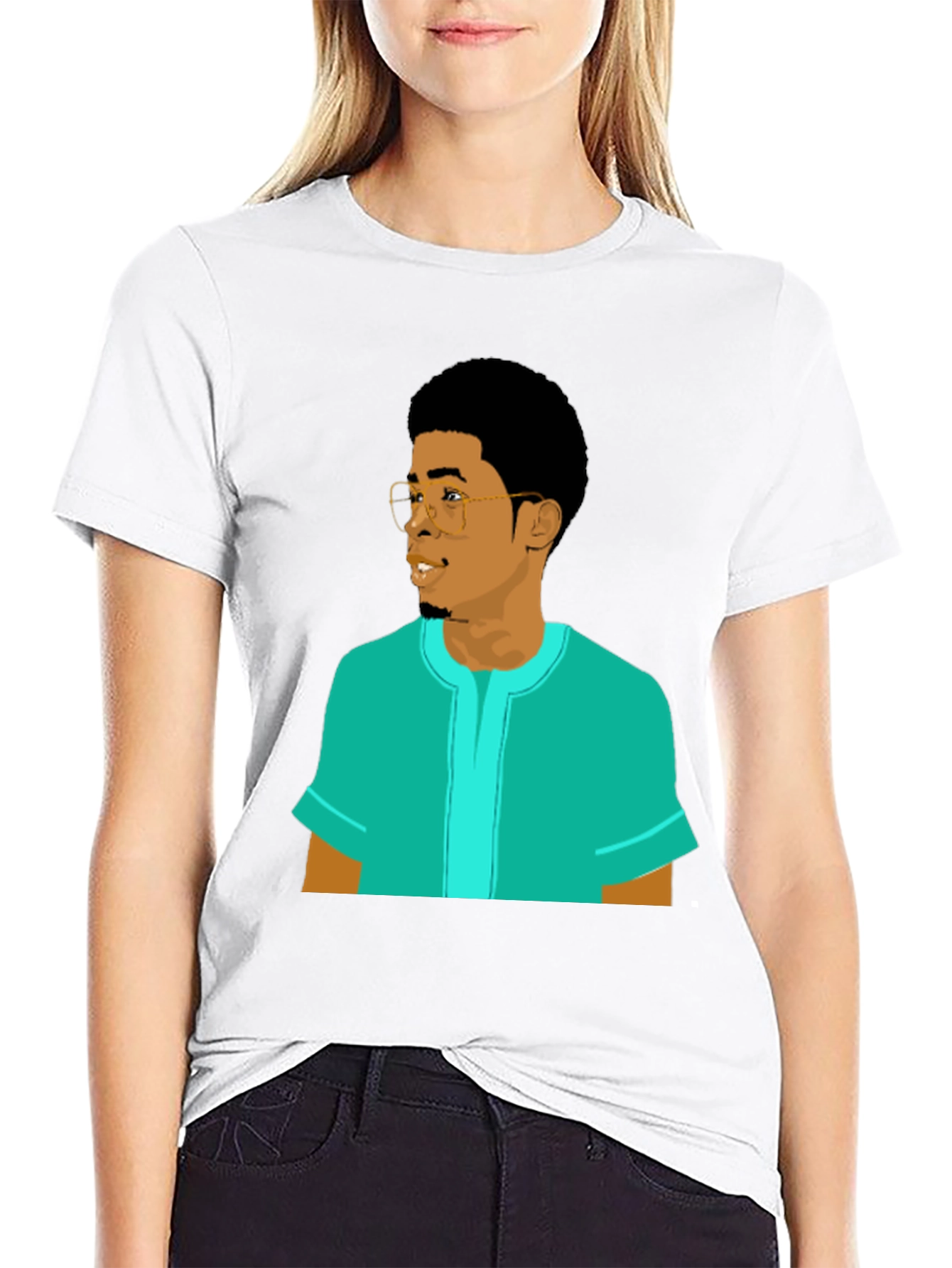 Cool Graphic Tee - Cartoon Man Portrait T-Shirt