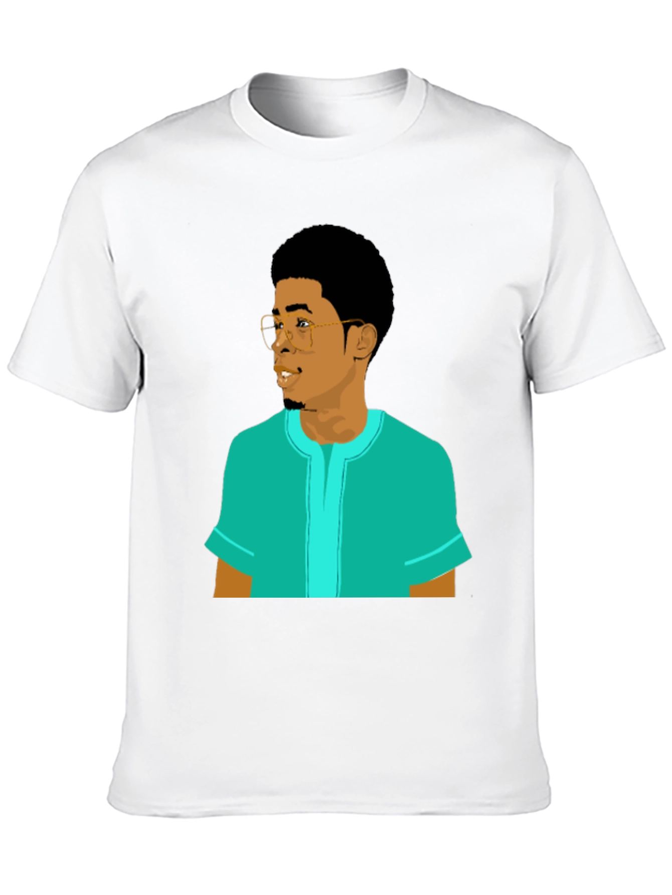 Cool Graphic Tee - Cartoon Man Portrait T-Shirt