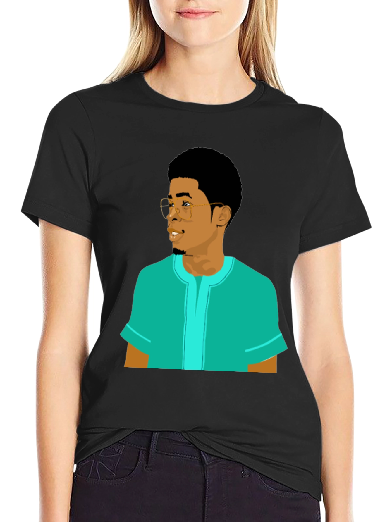 Cool Graphic Tee - Cartoon Man Portrait T-Shirt
