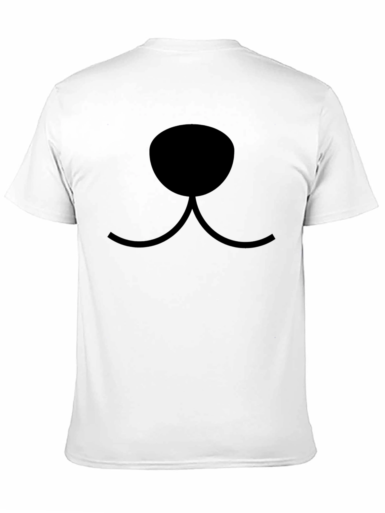 Cartoon Animal Face Graphic T-Shirt - Black