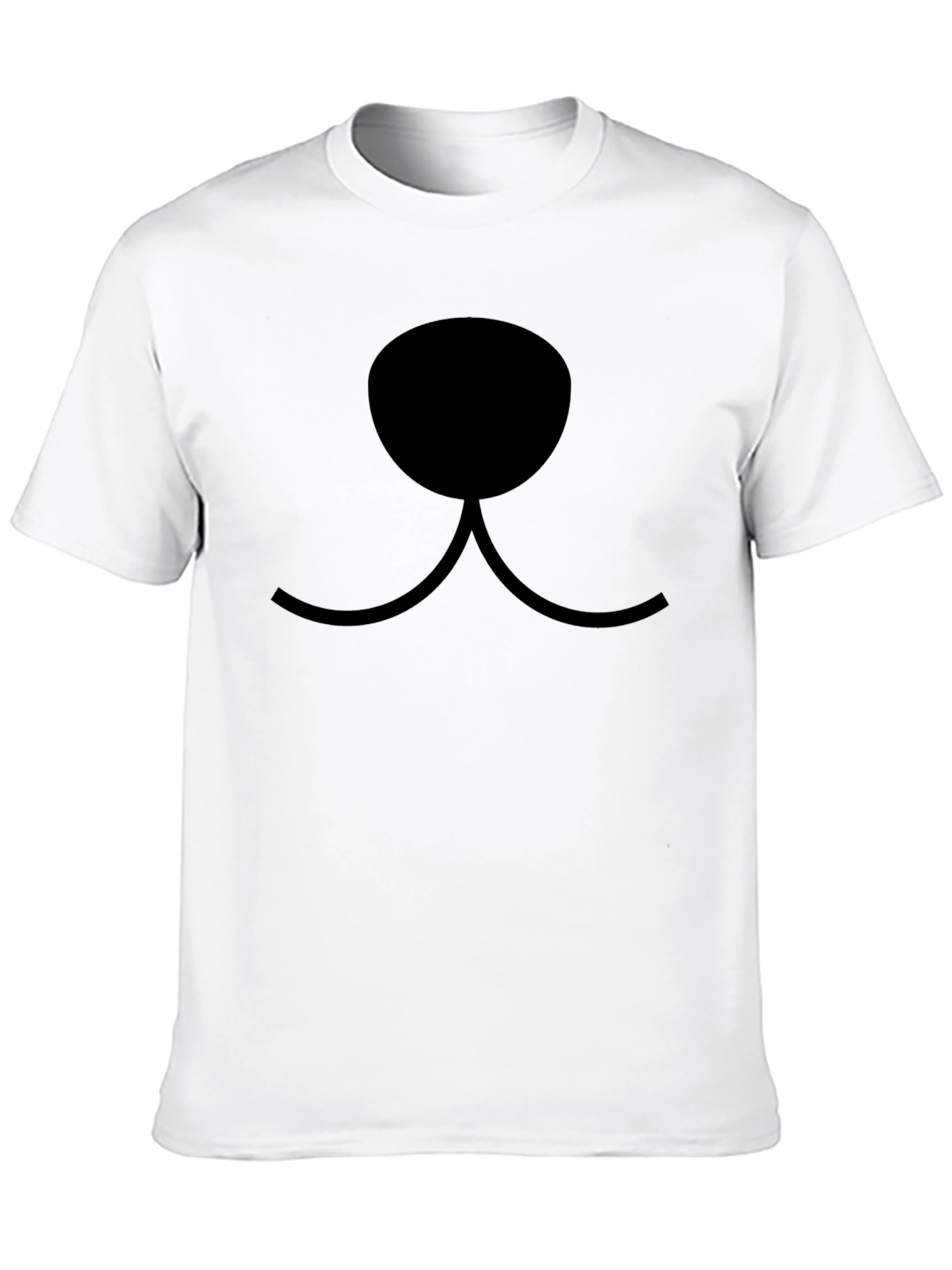 Cartoon Animal Face Graphic T-Shirt - Black