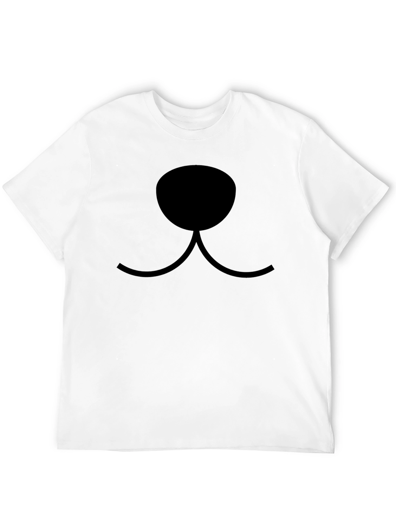 Cartoon Animal Face Graphic T-Shirt - Black