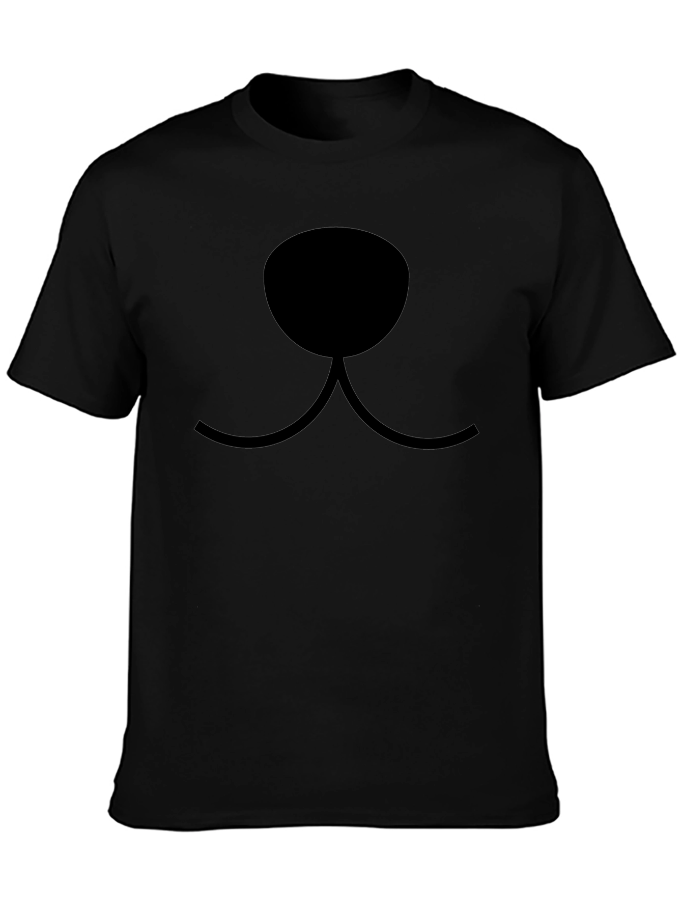 Cartoon Animal Face Graphic T-Shirt - Black