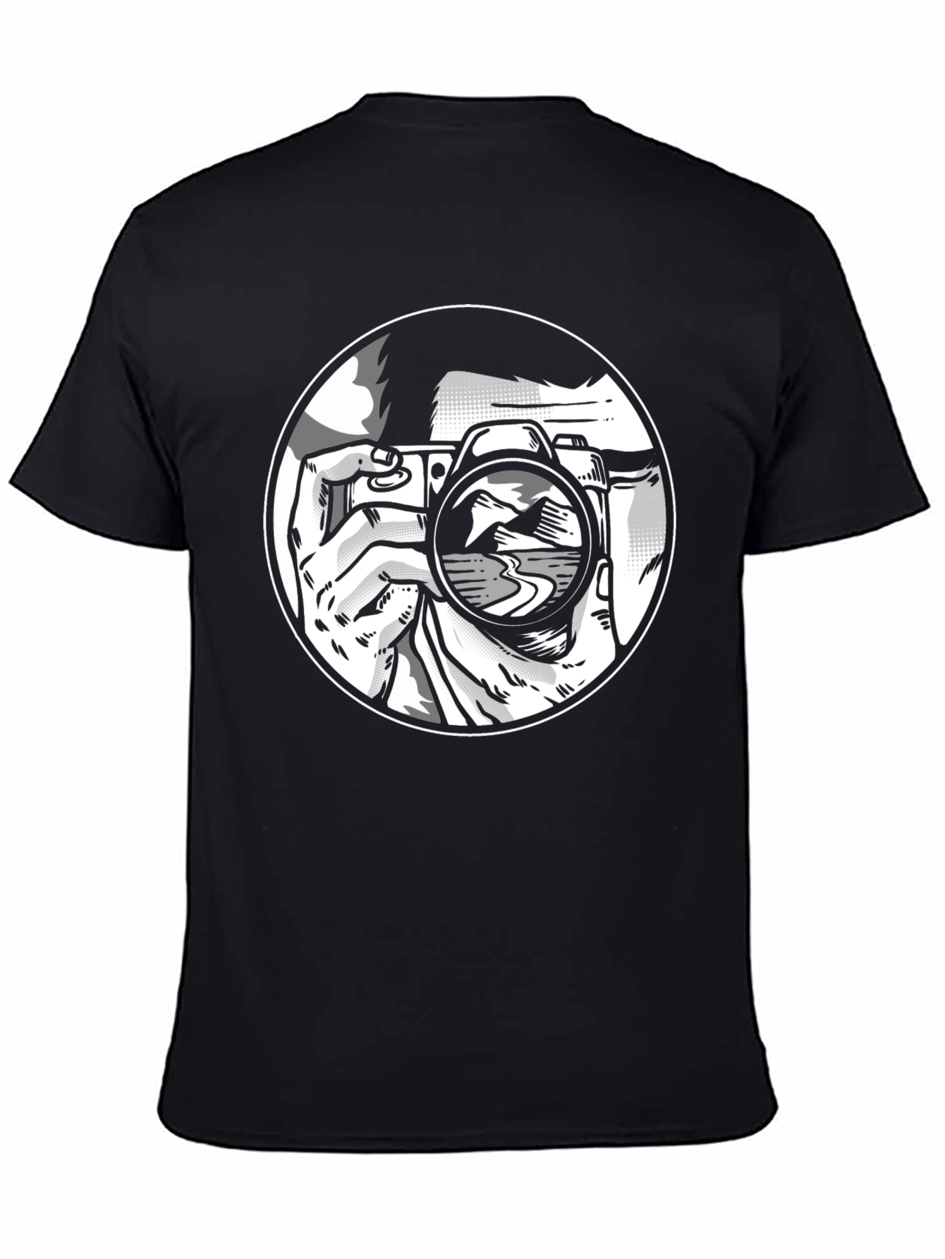 Photographer Graphic T-Shirt - Black Crew Neck Tee