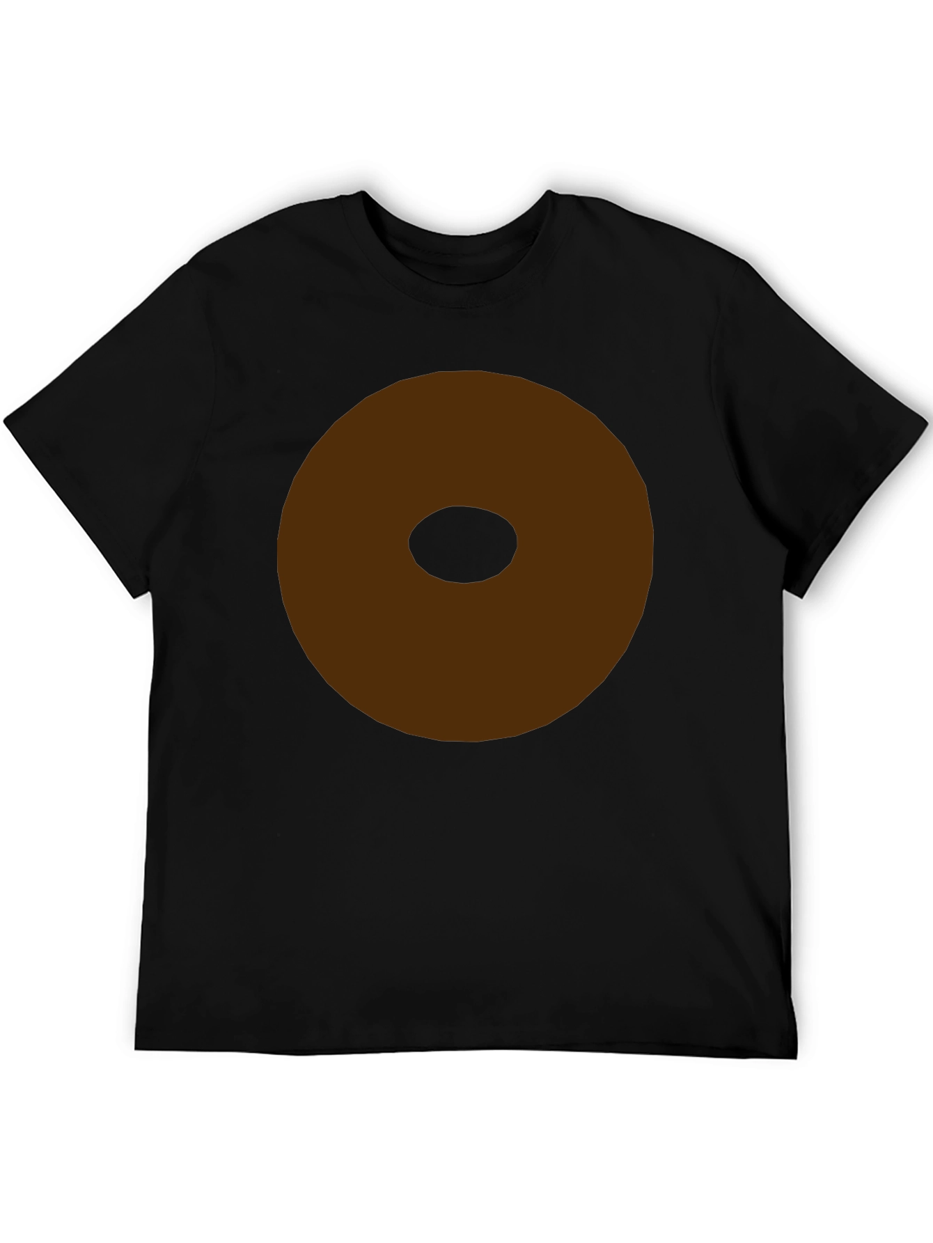 Minimalist Brown Donut Graphic T-Shirt