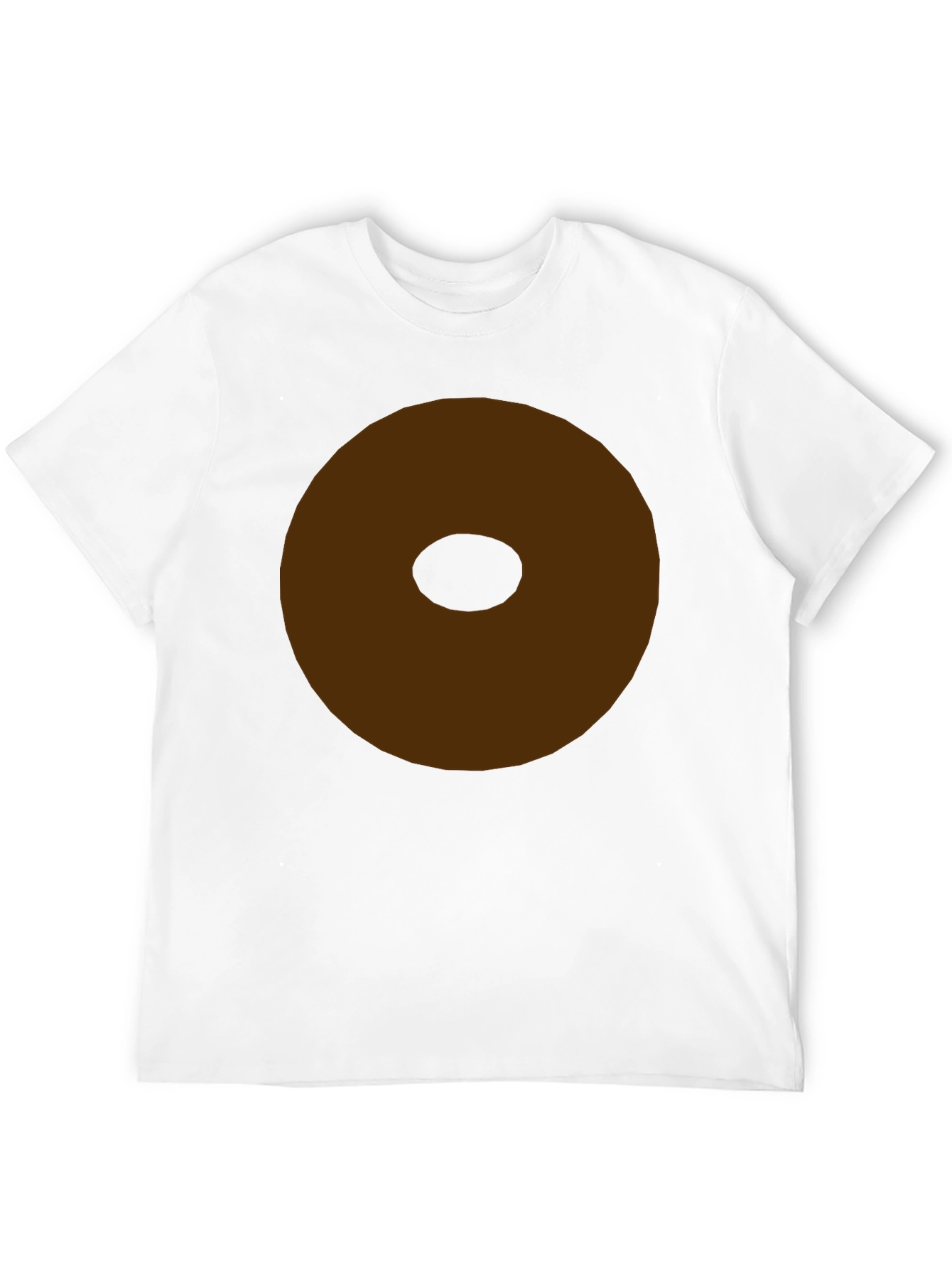 Minimalist Brown Donut Graphic T-Shirt