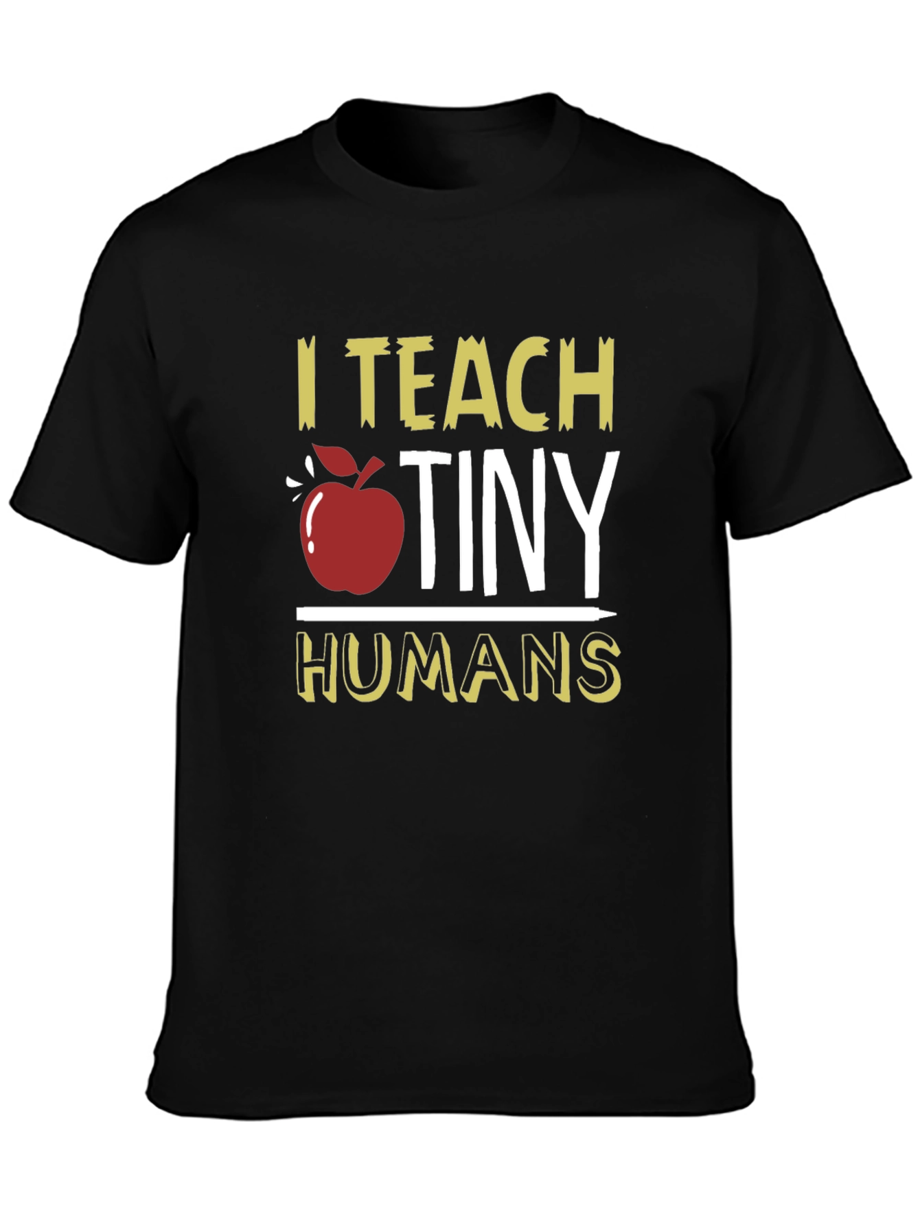I Teach Tiny Humans T-Shirt Teacher Apple Graphic Tee