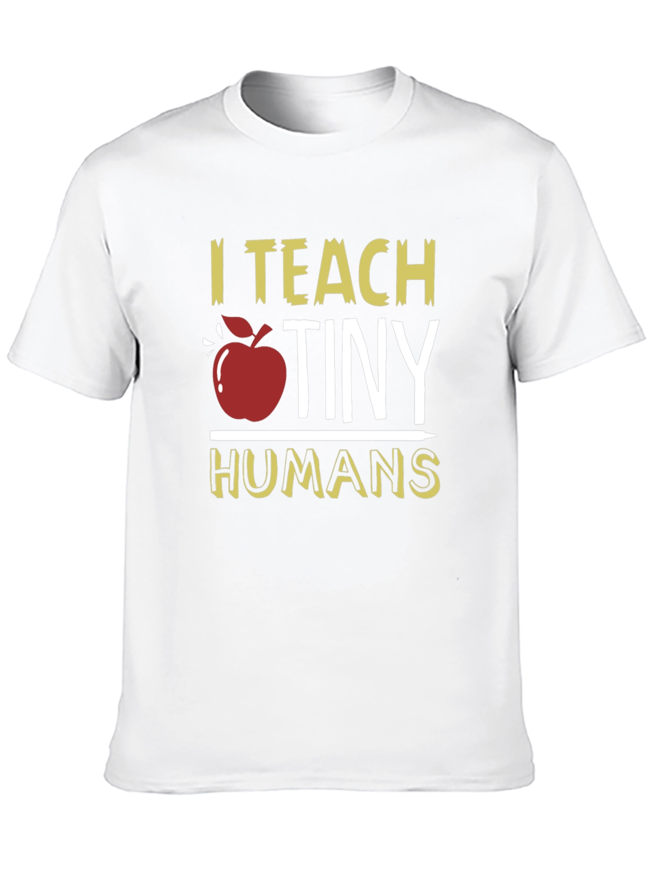 I Teach Tiny Humans T-Shirt Teacher Apple Graphic Tee