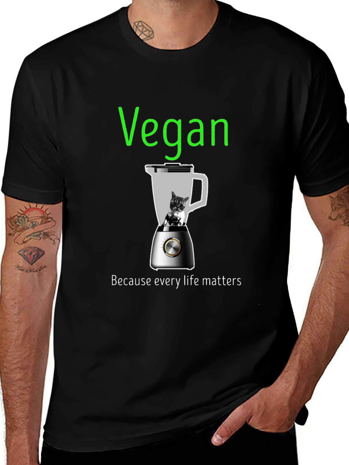 Vegan Graphic Tee: Every Life Matters T-Shirt