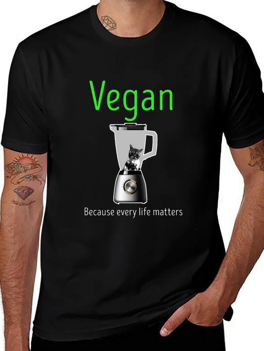 Vegan Graphic Tee: Every Life Matters T-Shirt