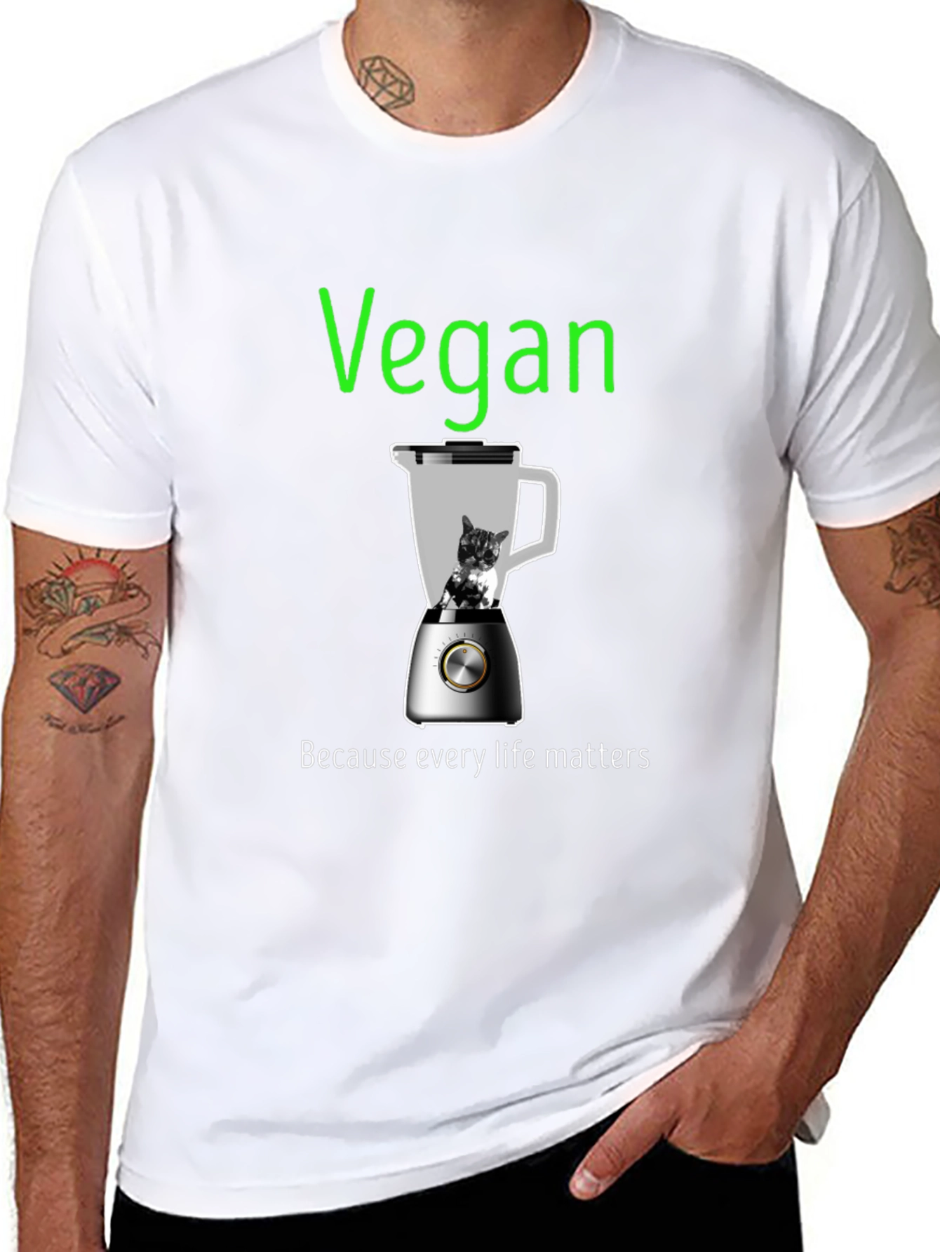 Vegan Graphic Tee: Every Life Matters T-Shirt