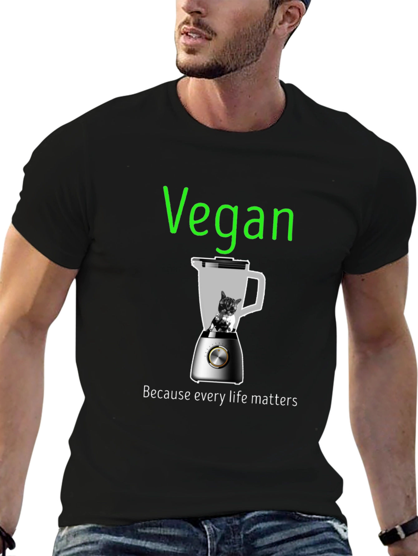 Vegan Graphic Tee: Every Life Matters T-Shirt