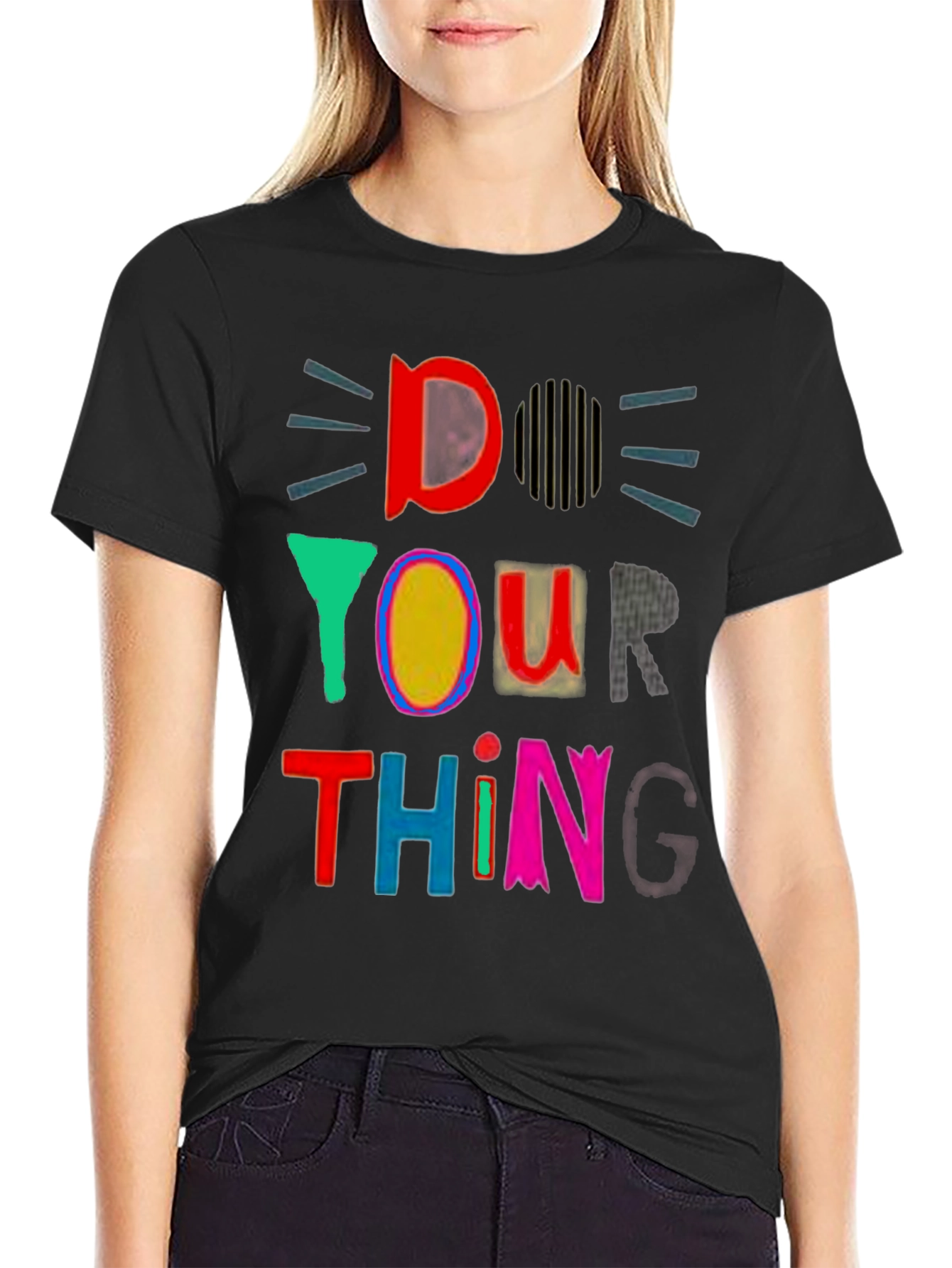 Do Your Thing Graphic Tee - Black Cotton T-Shirt