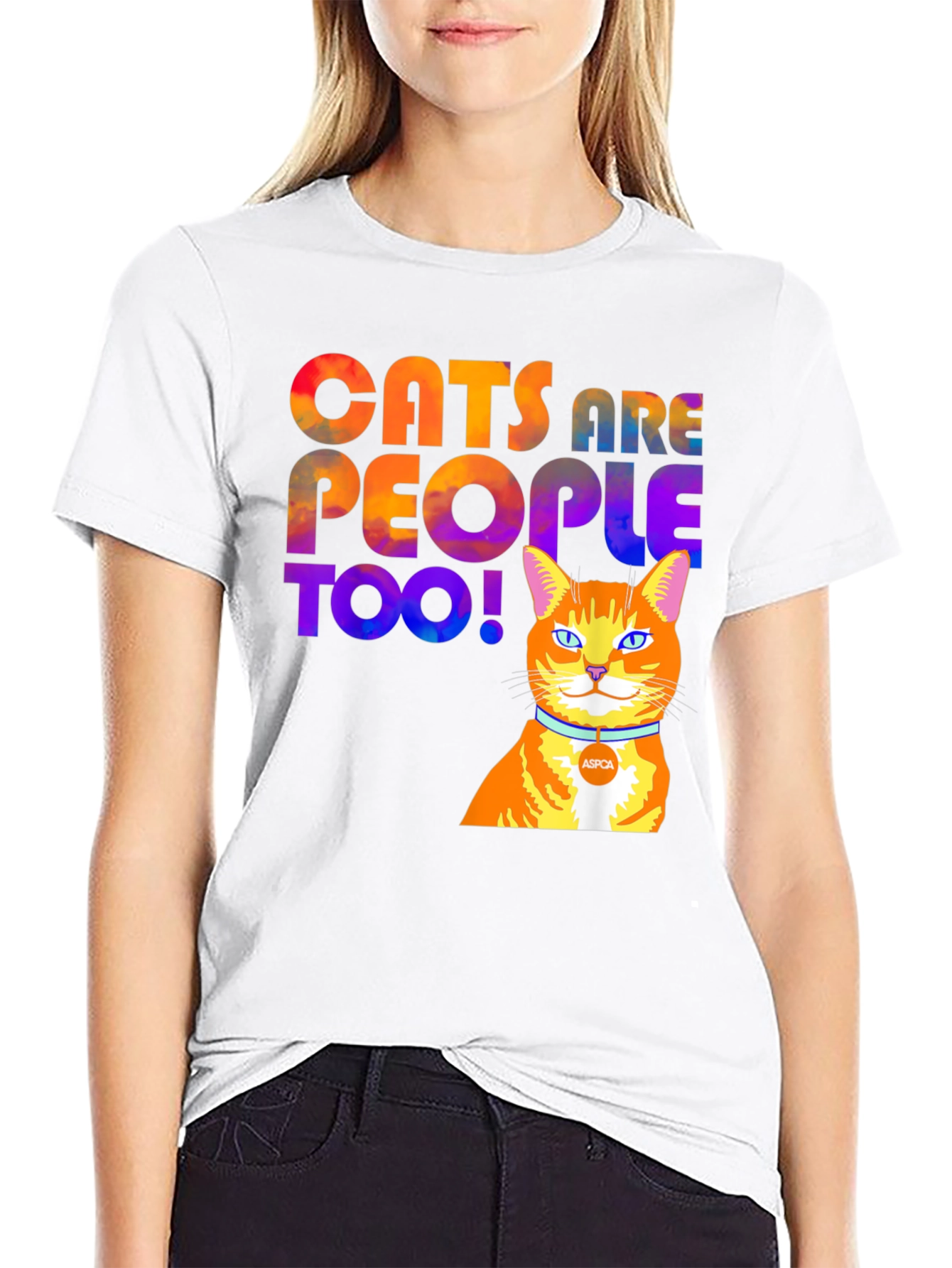 Cats Are People Too T-Shirt - Black