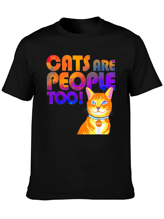 Cats Are People Too T-Shirt - Black