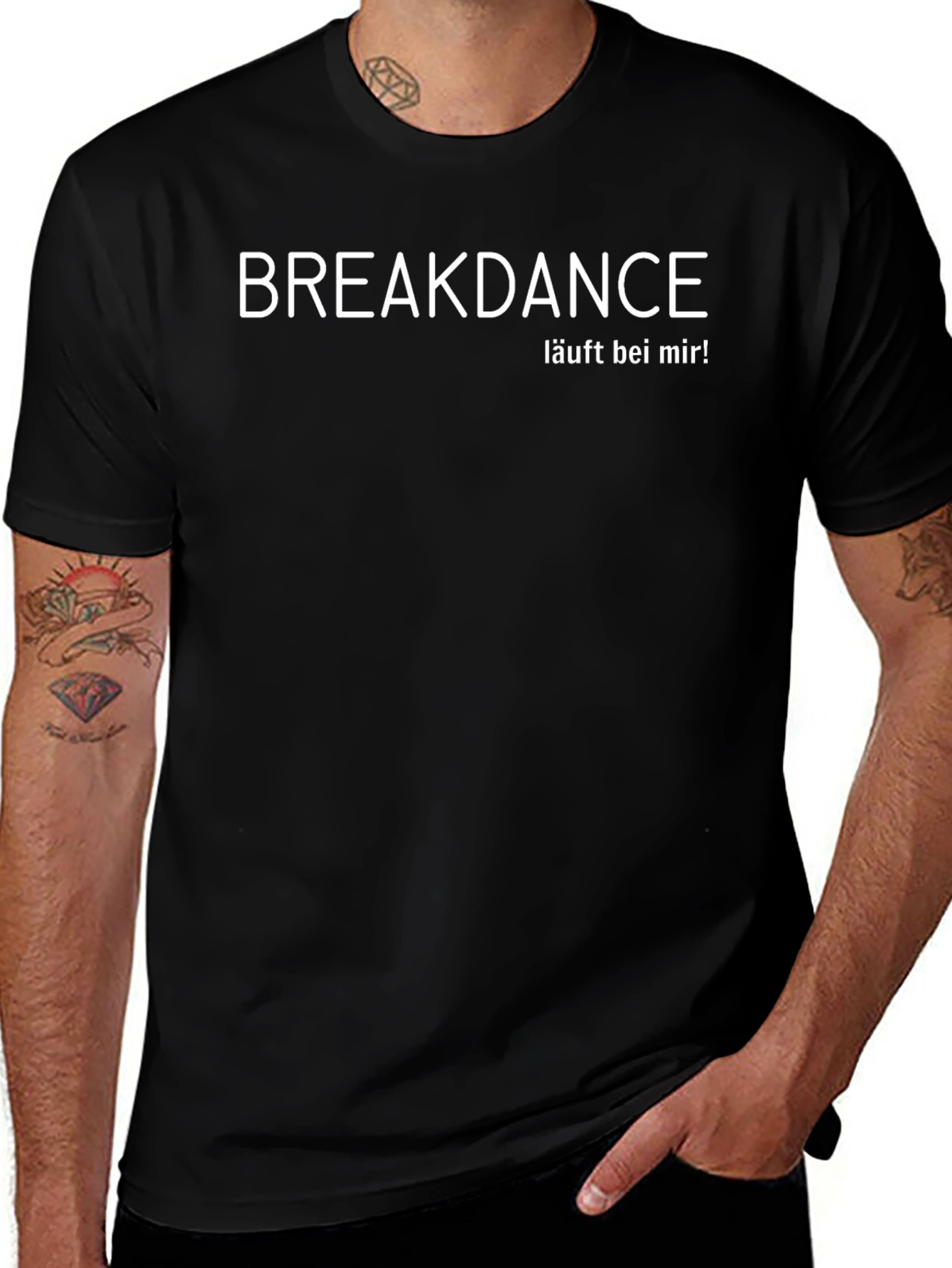 Breakdance Runs With Me Mens Black T-Shirt